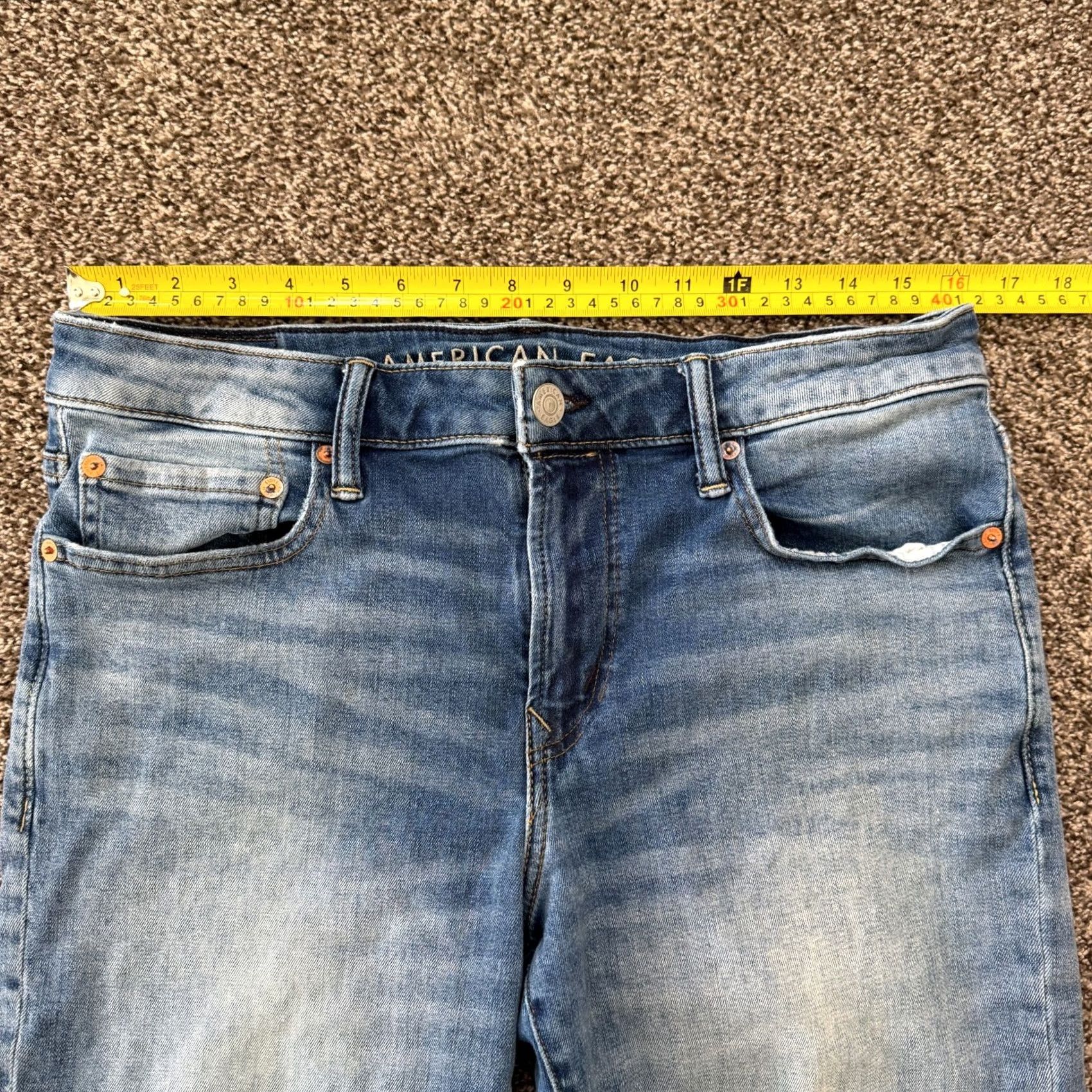 American Eagle Outfitters American Eagle Original Straight Jeans Men’s 32x31 Blue Next Level Flex Denim Size US 32 / EU 48 - 5 Thumbnail
