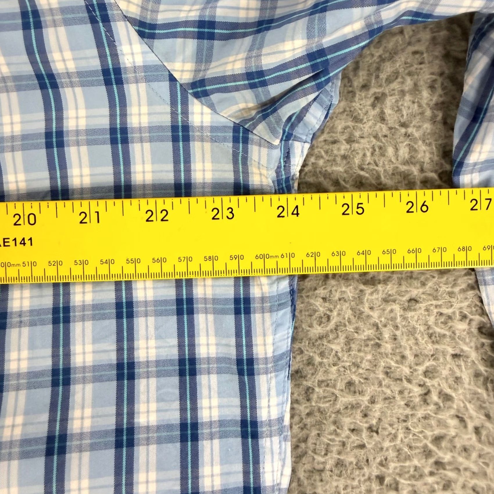 Peter Millar Peter Millar Button-Up Shirt Mens L Blue Plaid Cotton Blend Long Sleeve Size US L / EU 52-54 / 3 - 5 Thumbnail