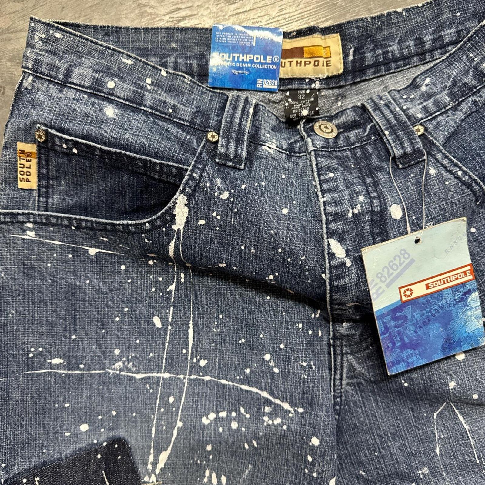 Southpole × Vintage Vintage Deadstock Y2K Southpole Paint Splatter Denim Jeans Size US 32 / EU 48 - 4 Thumbnail