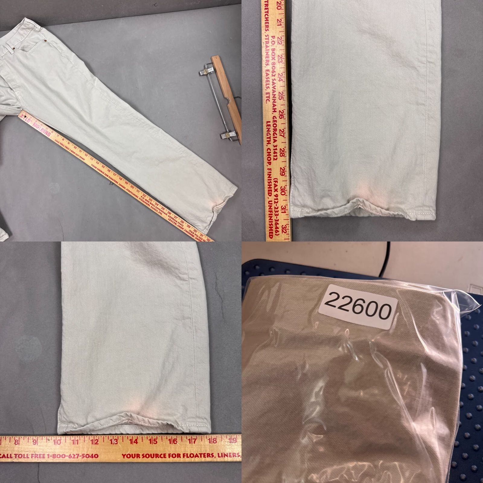Levi's VINTAGE Levis 501 Jeans Mens 36x32 Beige Button Fly Denim Pants Faded Work Chore Office Size US 36 / EU 52 - 10 Thumbnail