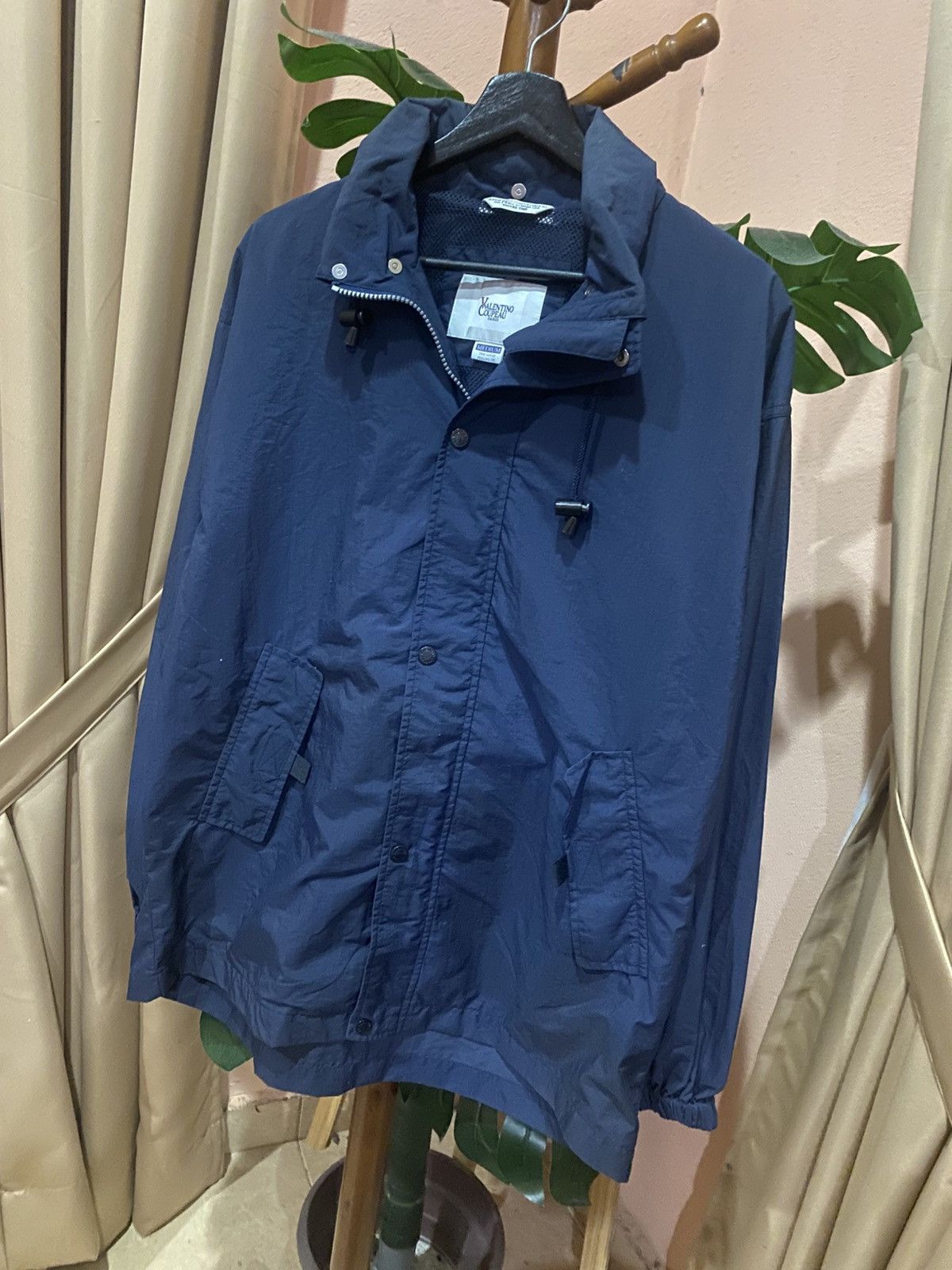 Vintage Valentino Coupeau Paris Navy Blue Windbreaker Jacket Size US M / EU 48-50 / 2 - 2 Thumbnail