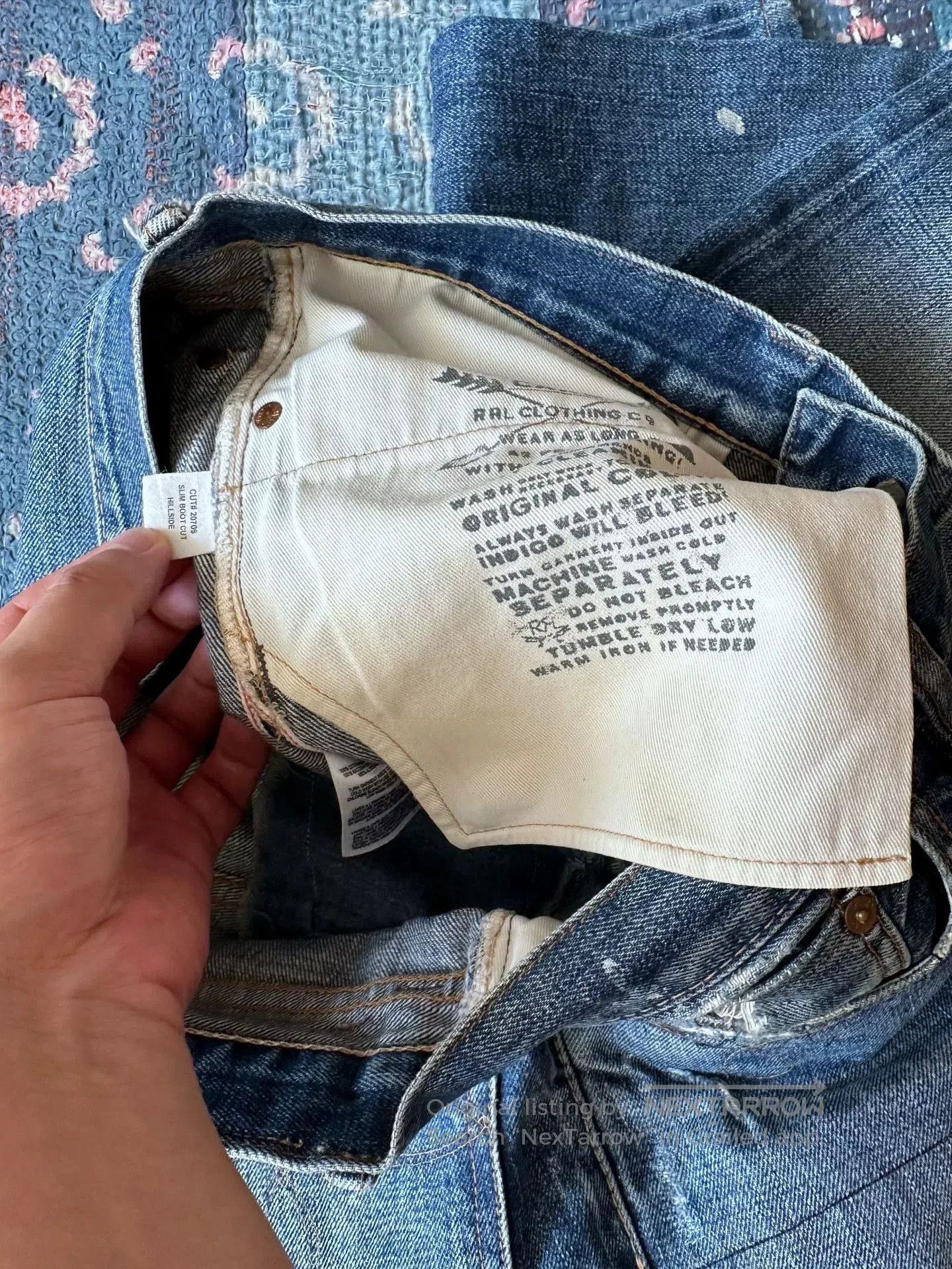 RRL Ralph Lauren rrl slim boot cut distressed denim pants. Size US 33 - 3 Thumbnail