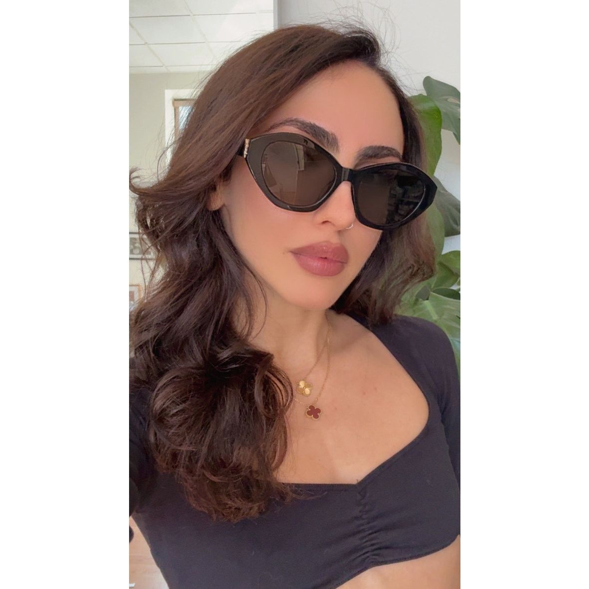 Saint Laurent Paris NEW Saint Laurent SL M60 Black Cat Eye Sunglasses Size ONE SIZE - 2 Thumbnail