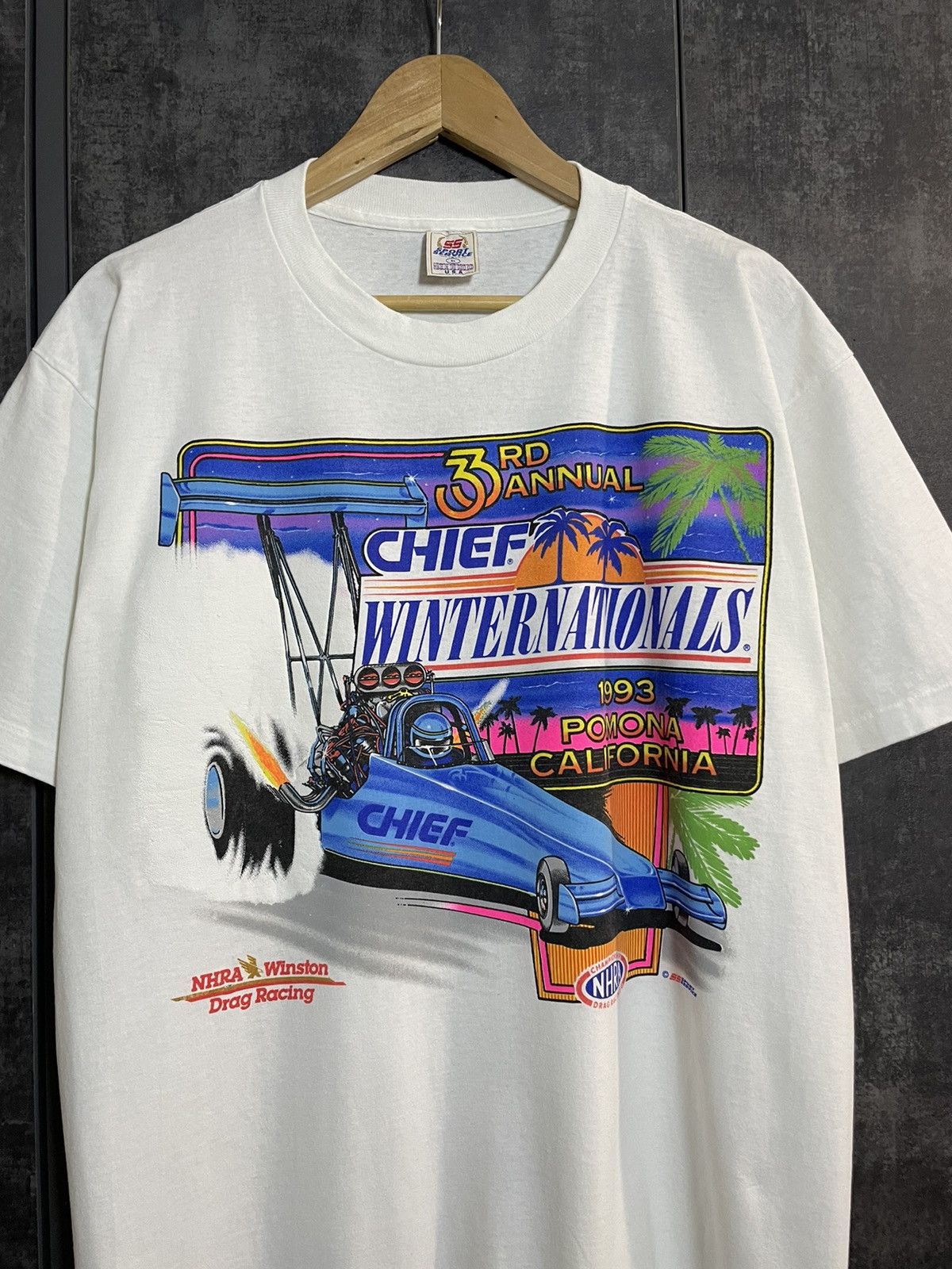 Vintage Vintage 90s Nhra Winston Drag Racing Chief Tshirt USA Fox Size US XL / EU 56 / 4 - 3 Thumbnail