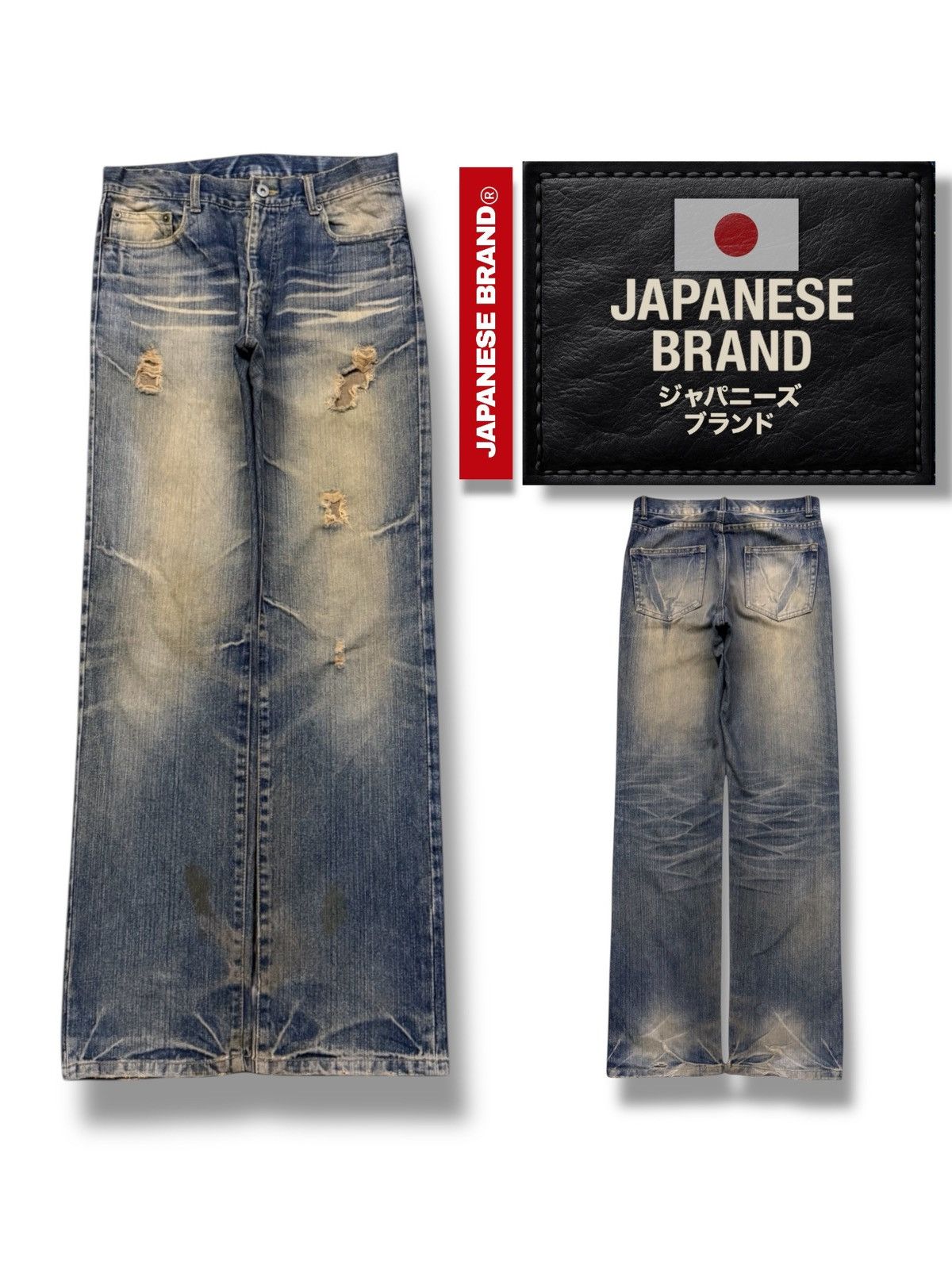 Hysteric Glamour Vintage Y2K Japanese Brand distressed jeans Crazy Fade | W31 Size US 31 - 1 Thumbnail