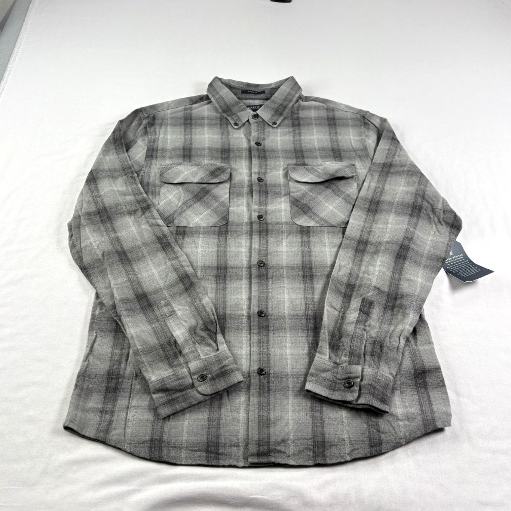 Roark Roark Cassidy Shirt Mens Medium Gray Button-Up Long Sleeve Plaid Casual Shirt Ladies? (Note: Not applicable) Size US M / EU 48-50 / 2 - 2 Thumbnail