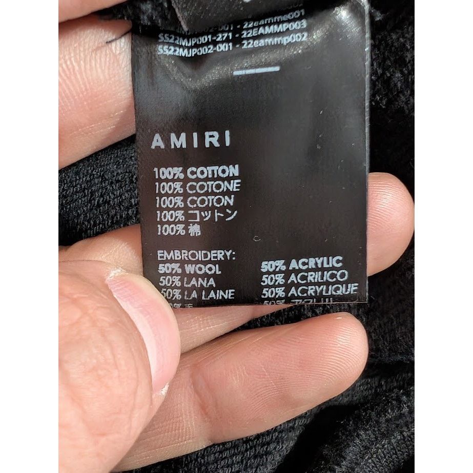 Amiri o1rshd1 Stitch Amiri Logo Hoodie in Black Size US M / EU 48-50 / 2 - 17 Thumbnail