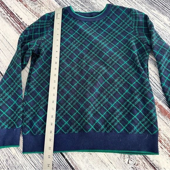 Lands' End Lands’ End Cotton Blend Plaid Crewneck Sweater Size S / US 4 / IT 40 - 7 Thumbnail
