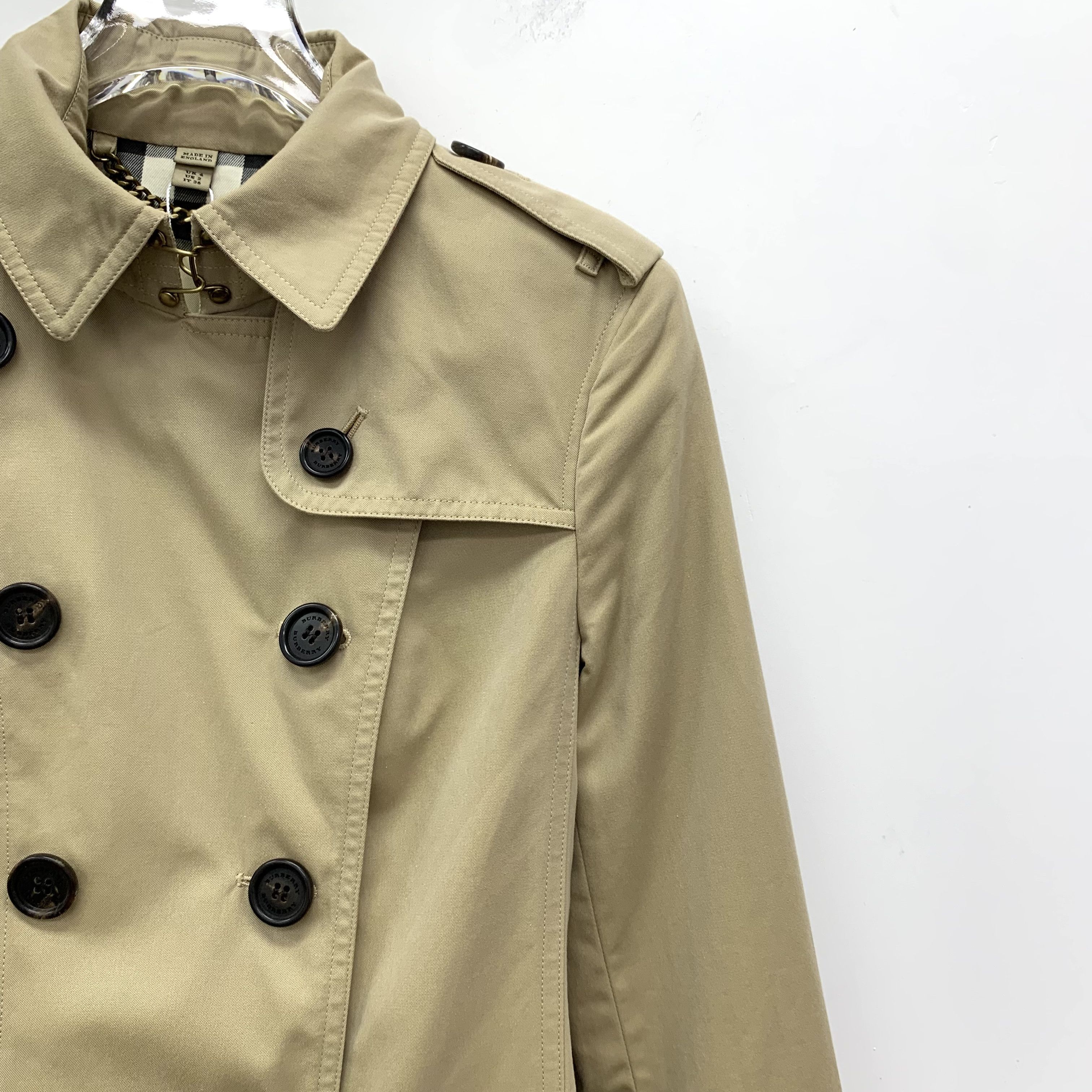 Burberry brown belted trench coat