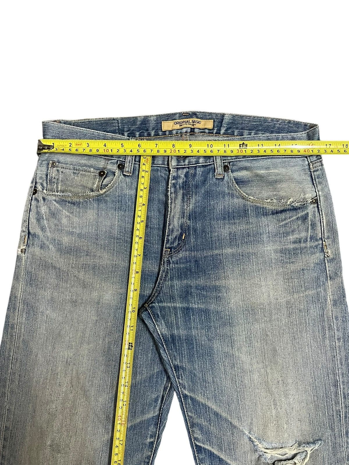 Jun Takahashi Japanese Denim Uniqlo Yellowish Blue FadeWash Straight Jeans Size US 32 / EU 48 - 12 Thumbnail