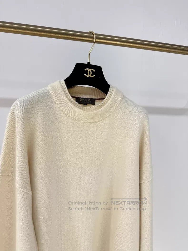 Loro Piana Loro Piana Cream White Cashmere and Goat Hair Knit Sweater Size US M / EU 48-50 / 2 - 2 Thumbnail