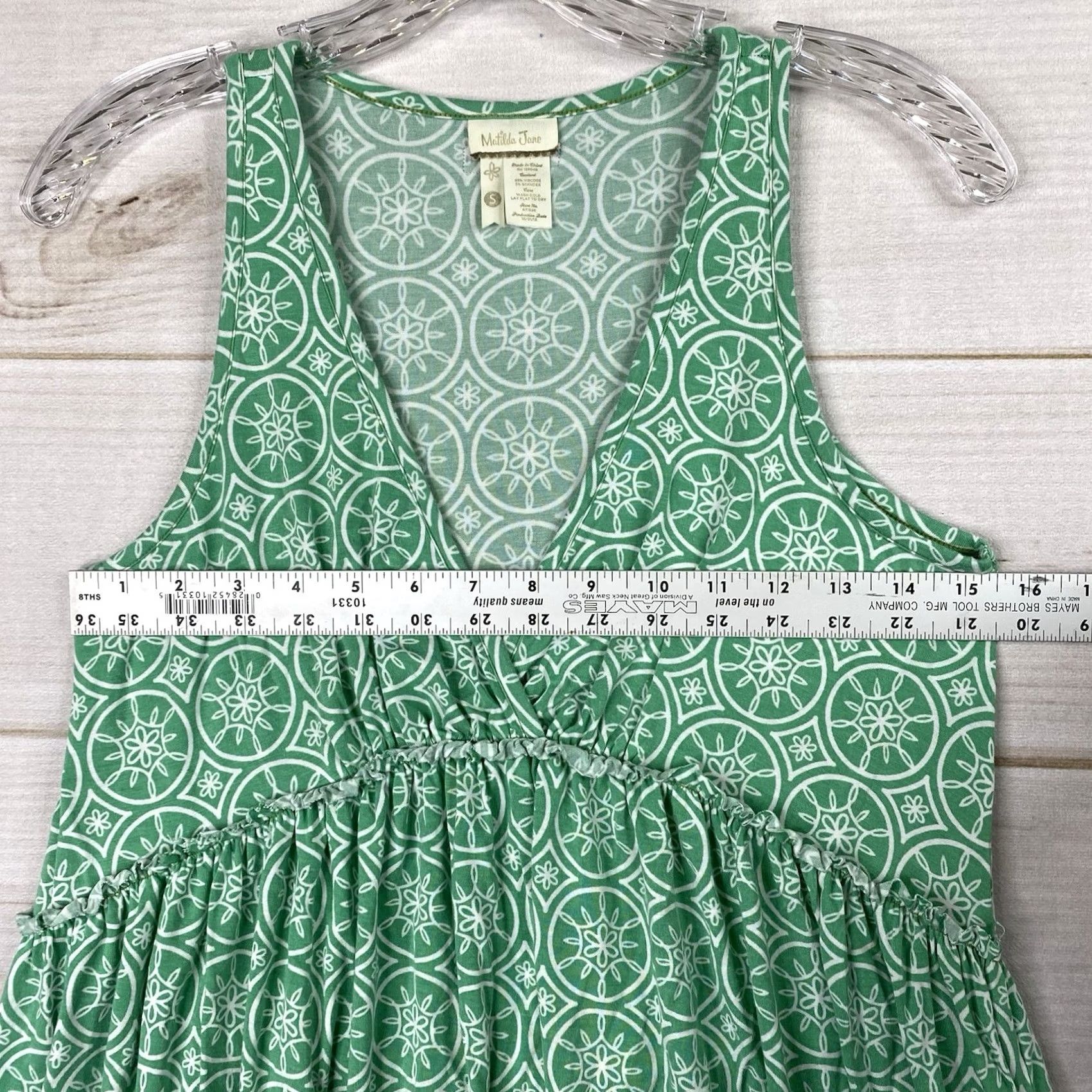 Vintage Womens Matilda Jane Tank Top S Green Sleeveless Tunic Scoop Neck Casual Bohemian Knit Spandex Viscose Stretch Shirt Girls Womens Size S / US 4 / IT 40 - 5 Thumbnail