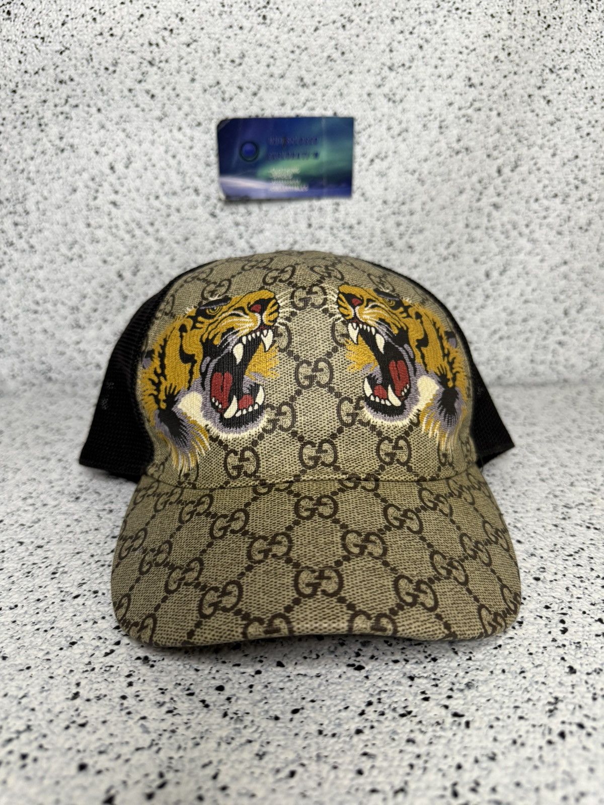 Gucci Beige Tiger Web Baseball Cap Mesh Gg Supreme Classic Gucci Gucci Beige Tiger GG Supreme Canvas & Mesh Baseball  main image 4