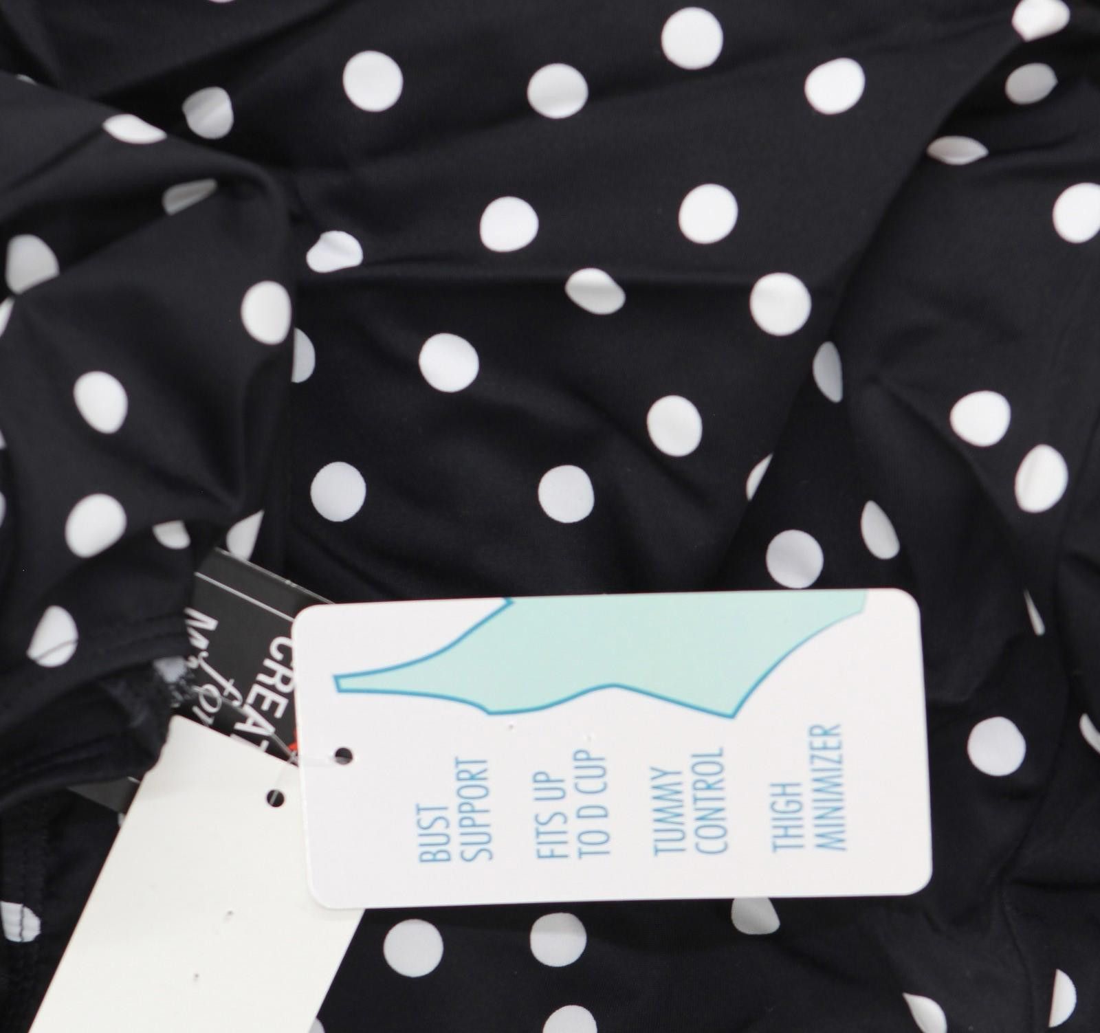 Other Nwt Swim Solutions Dot One Piece Swimsuit Black / White 10 Size ONE SIZE - 4 Thumbnail