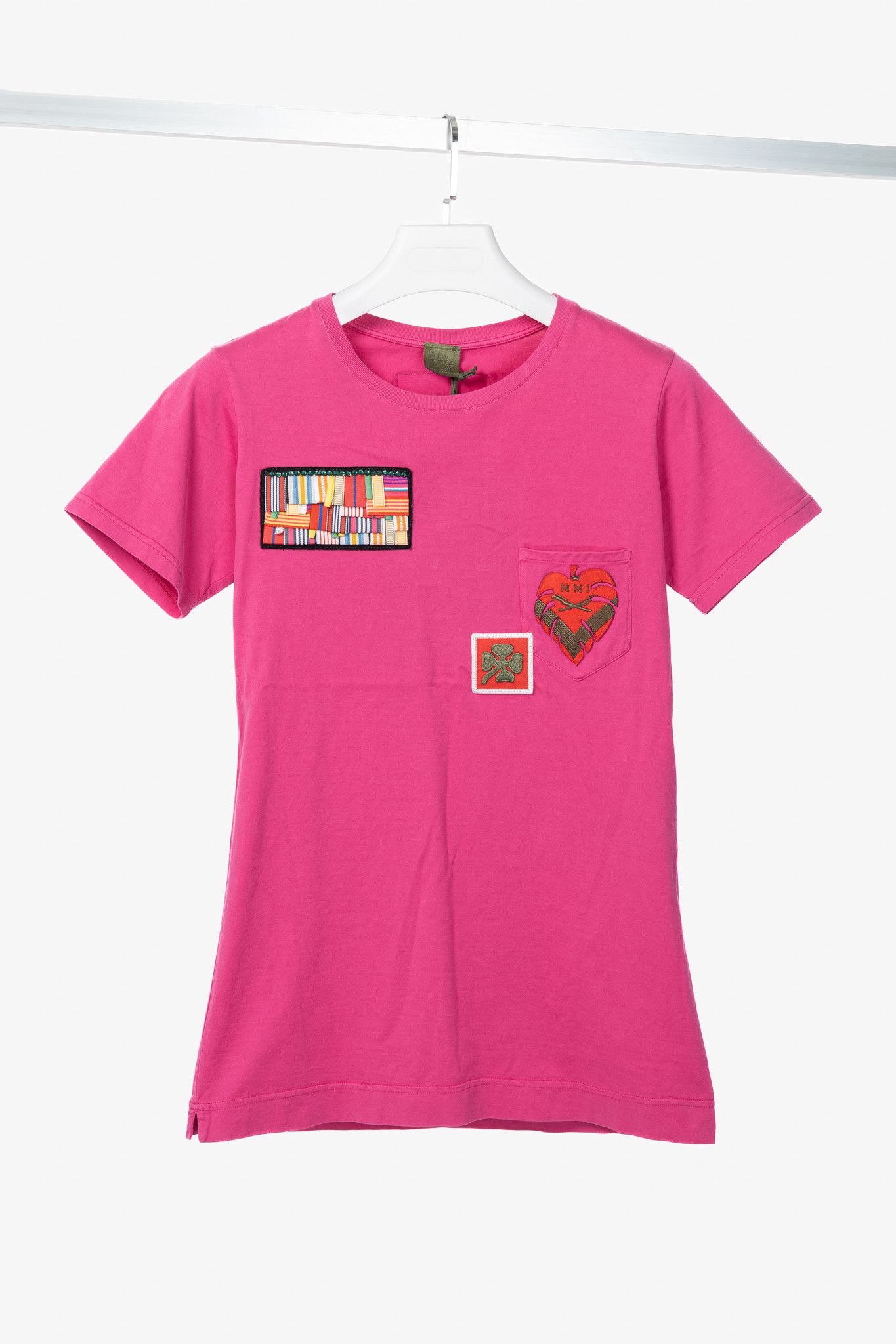 MR & MRS ITALY Mr & Mrs Italy Pink Cotton-Jersey Multi-Patch T-Shirt Size S / US 4 / IT 40 - 1 Thumbnail