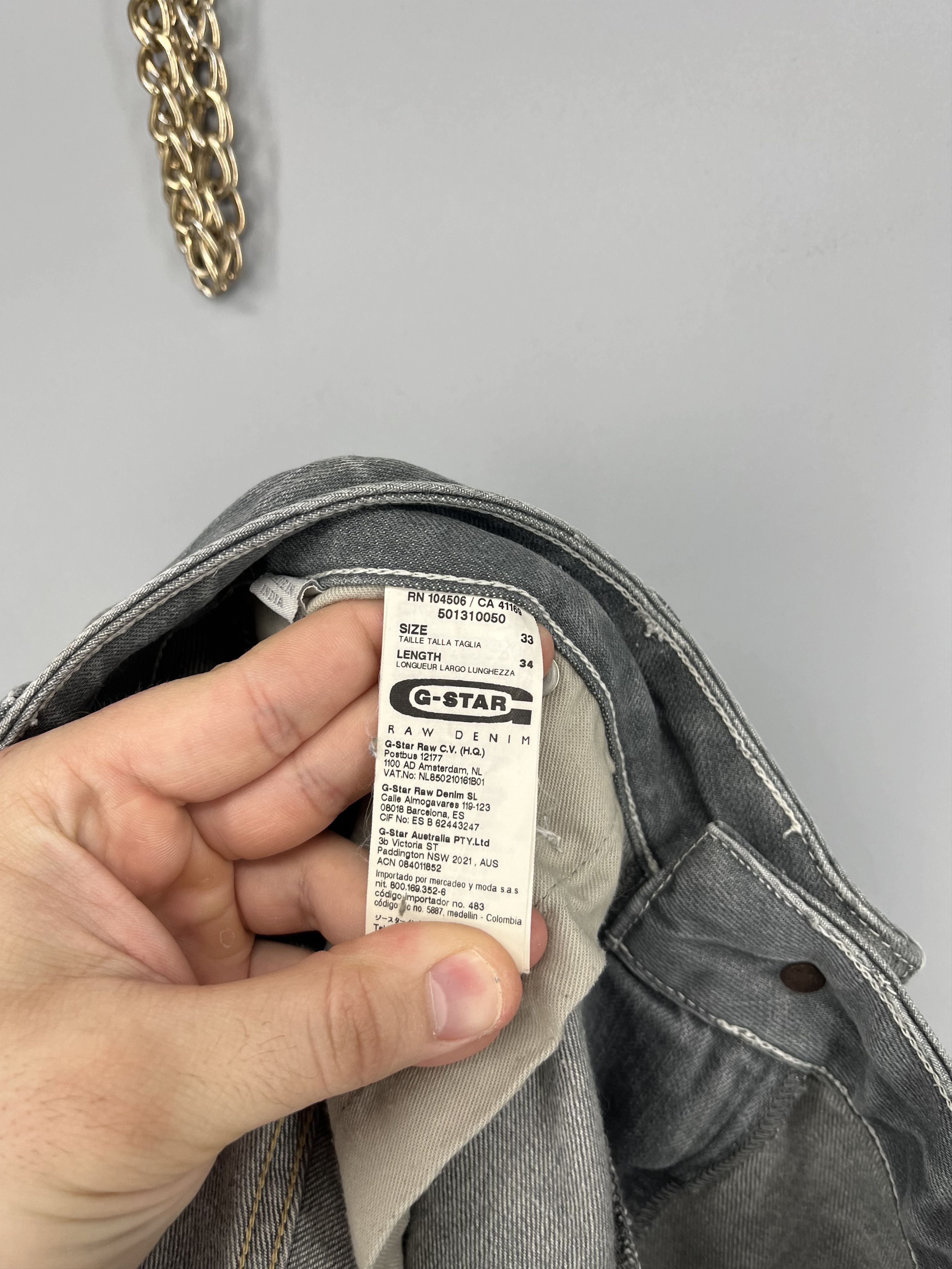 G-Star G-Star RAW GS01 Distressed Jeans Mens 33x34 Gray 3D Size US 33 - 13 Thumbnail