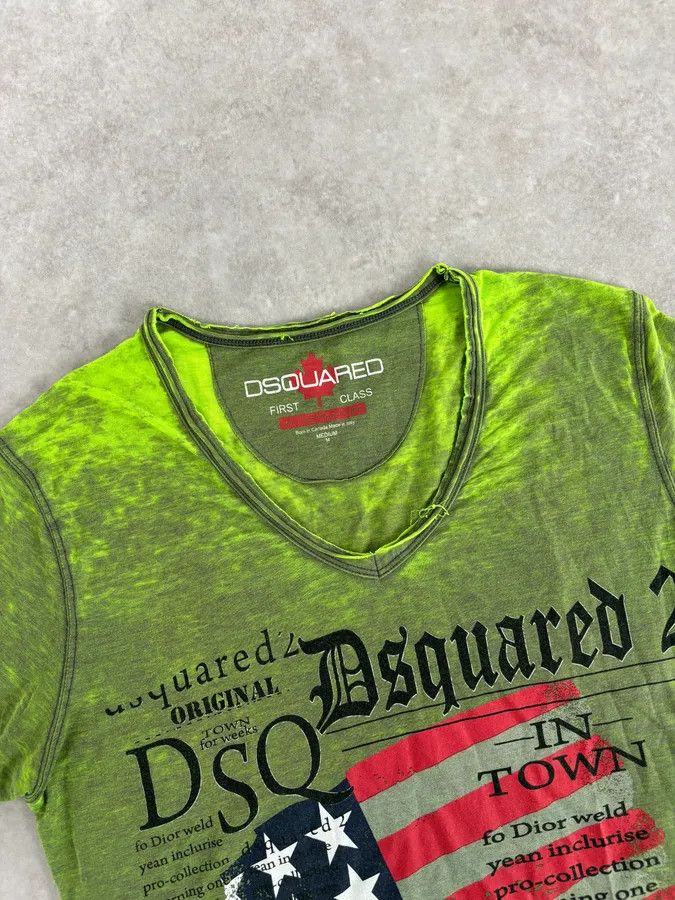 Dsquared2 Dsquared2 Acid Green USA Flag T-Shirt Size US M / EU 48-50 / 2 - 4 Thumbnail