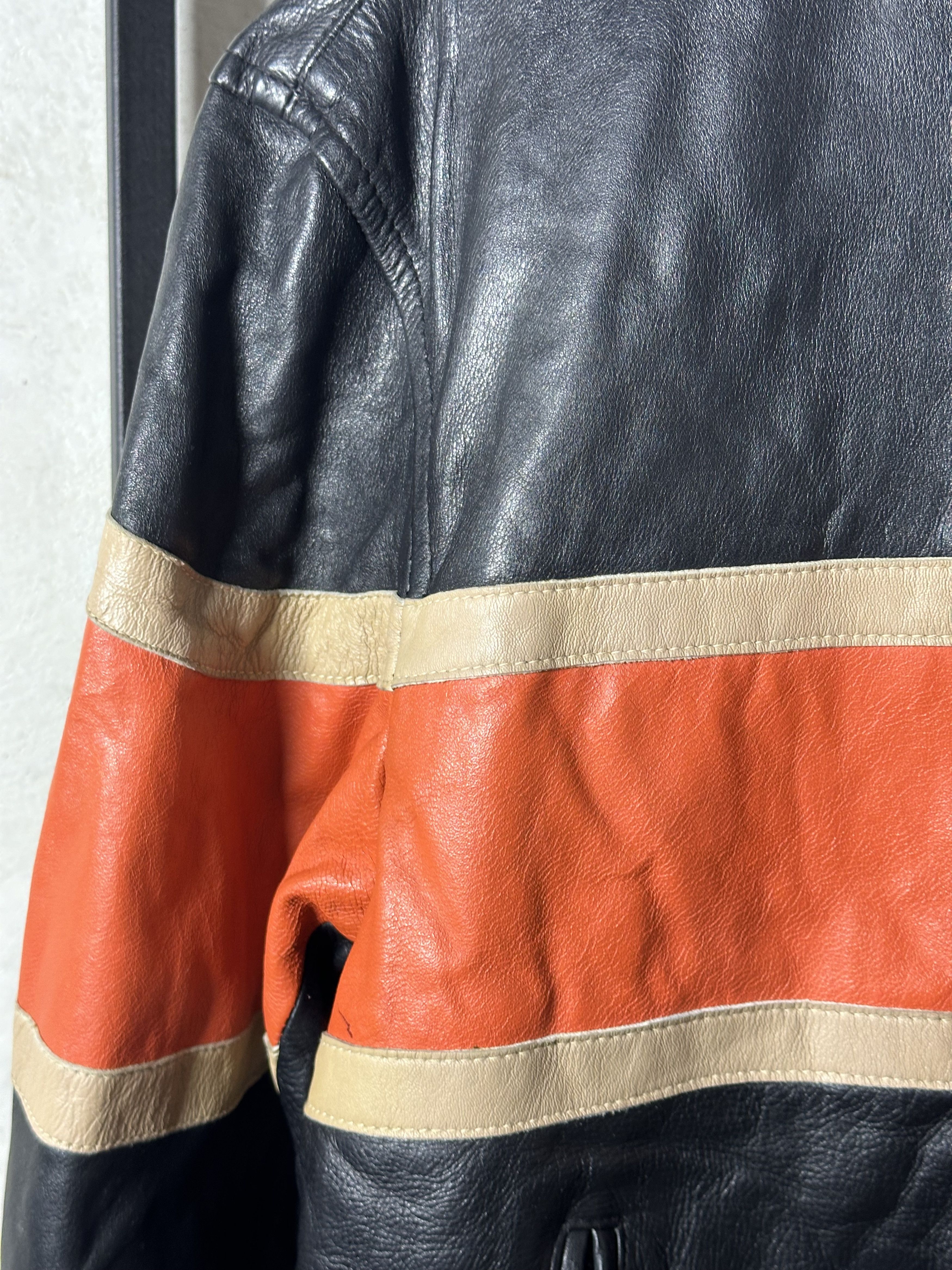 Genuine Leather Wrap Racing Moto Jacket Size US L / EU 52-54 / 3 - 7 Thumbnail