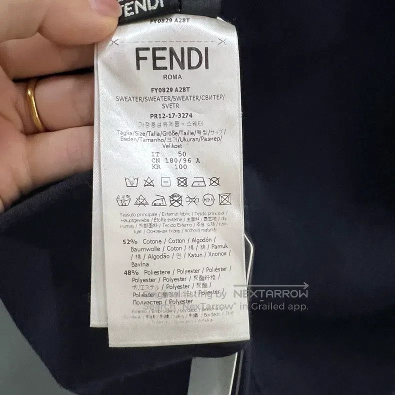 Fendi Fendi Cracked Round Neck Sweatshirt Size US M / EU 48-50 / 2 - 5 Thumbnail