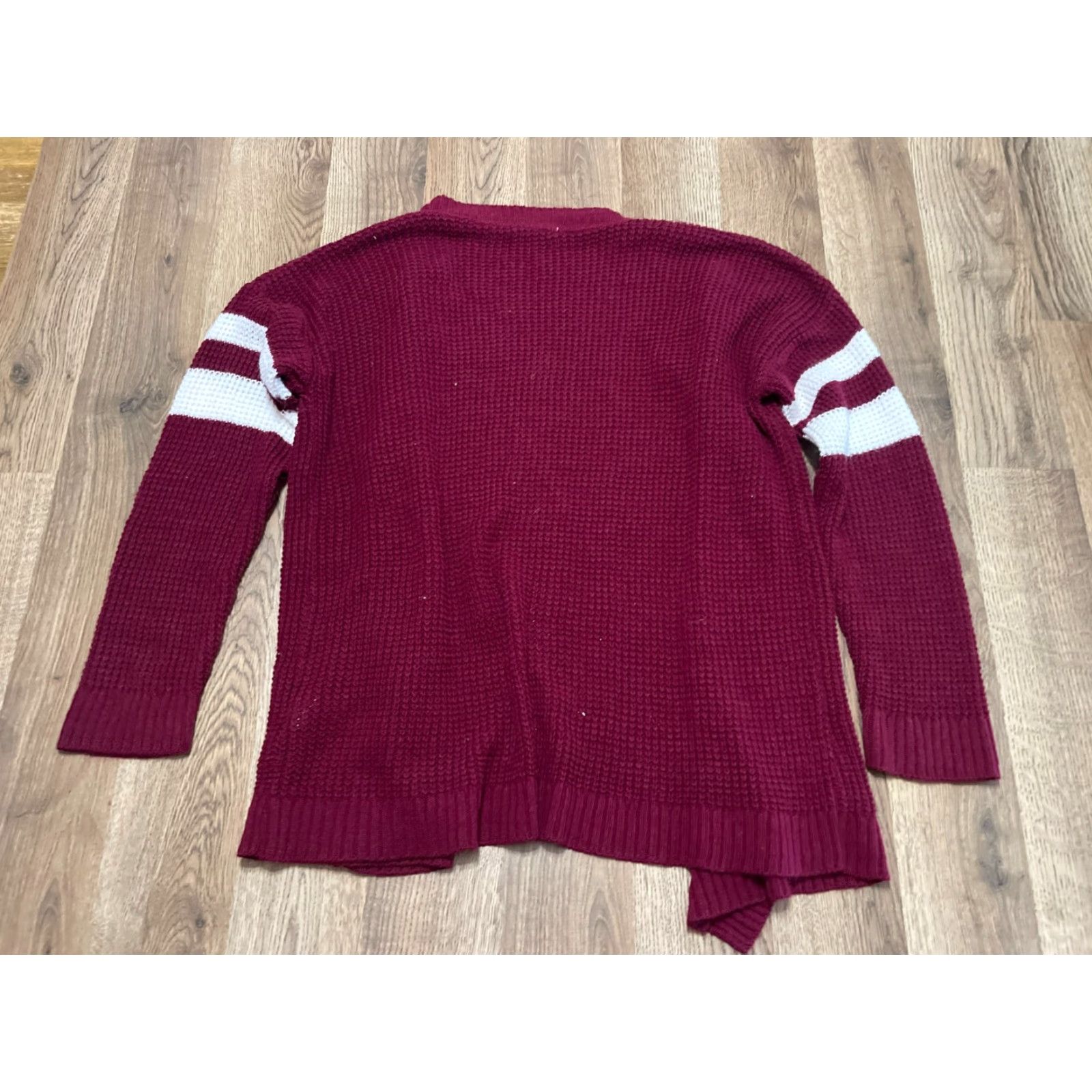 Vintage Maurices Women's Sweater Cardigan Open Maroon/Red Long Sleeve Casual Regular Size M Womens Size M / US 6-8 / IT 42-44 - 2 Thumbnail