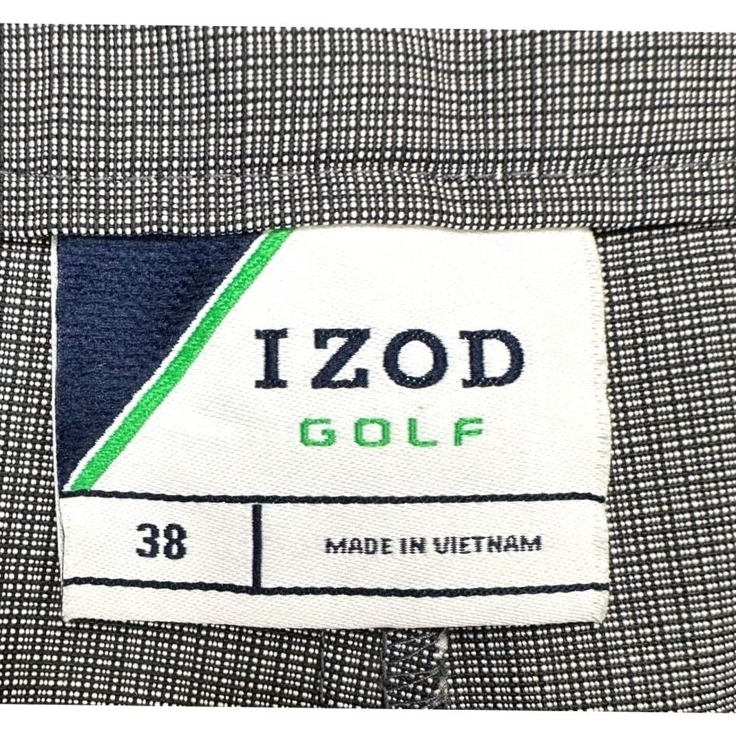 Izod IZOD Chino Golf Shorts Mens 38 Gray Pin Check Flat Front Stretch Pocket Athletic Size US 38 / EU 54 - 4 Thumbnail