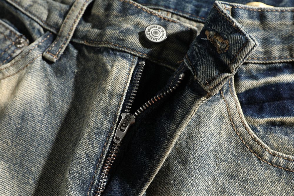 Jean Men's washed casual punk vintage distressed jeans Size US 32 / EU 48 - 4 Thumbnail