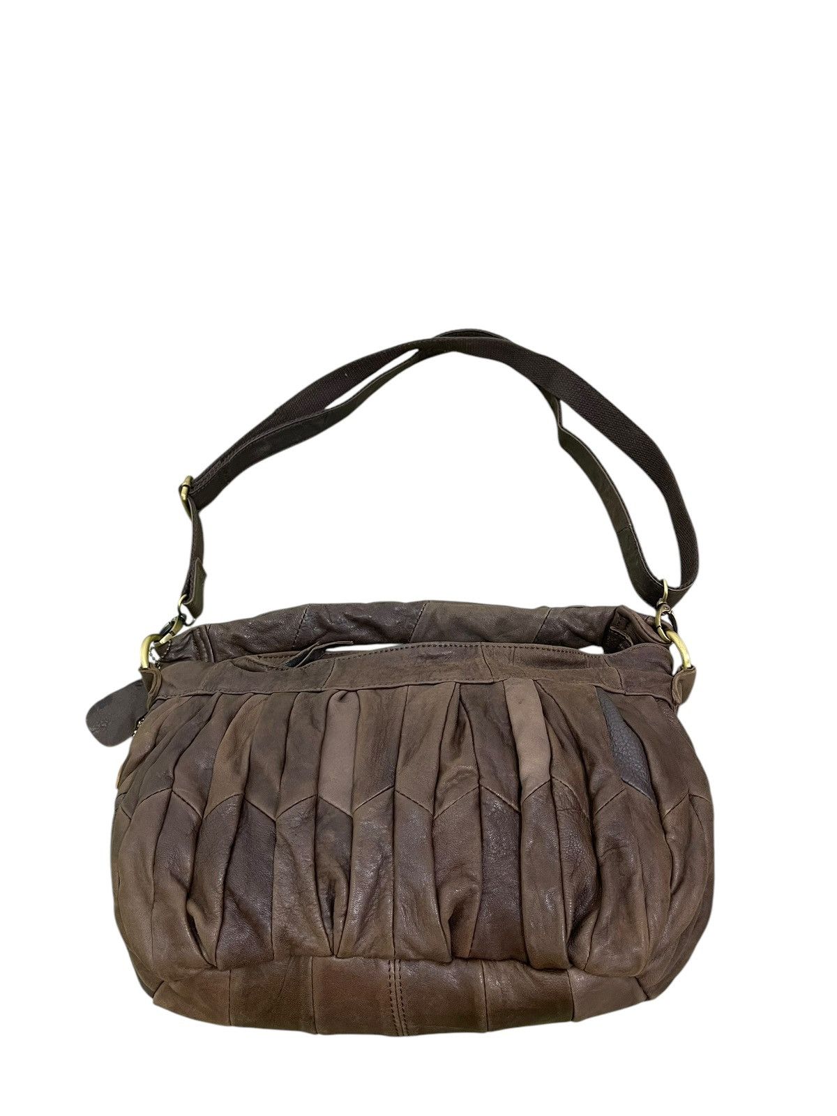 Genuine Leather Full Leather Janis Market Pleated Hand Shoulder Bag 1🟩6 Size ONE SIZE - 5 Thumbnail