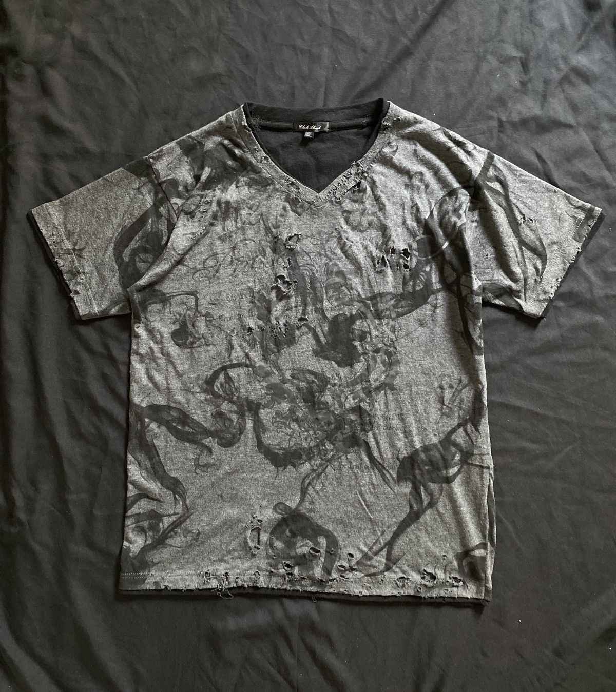 Yohji Yamamoto Clash Ahead Distressed Poem Abstrak ERD Tshirt Size US L / EU 52-54 / 3 - 1 Thumbnail