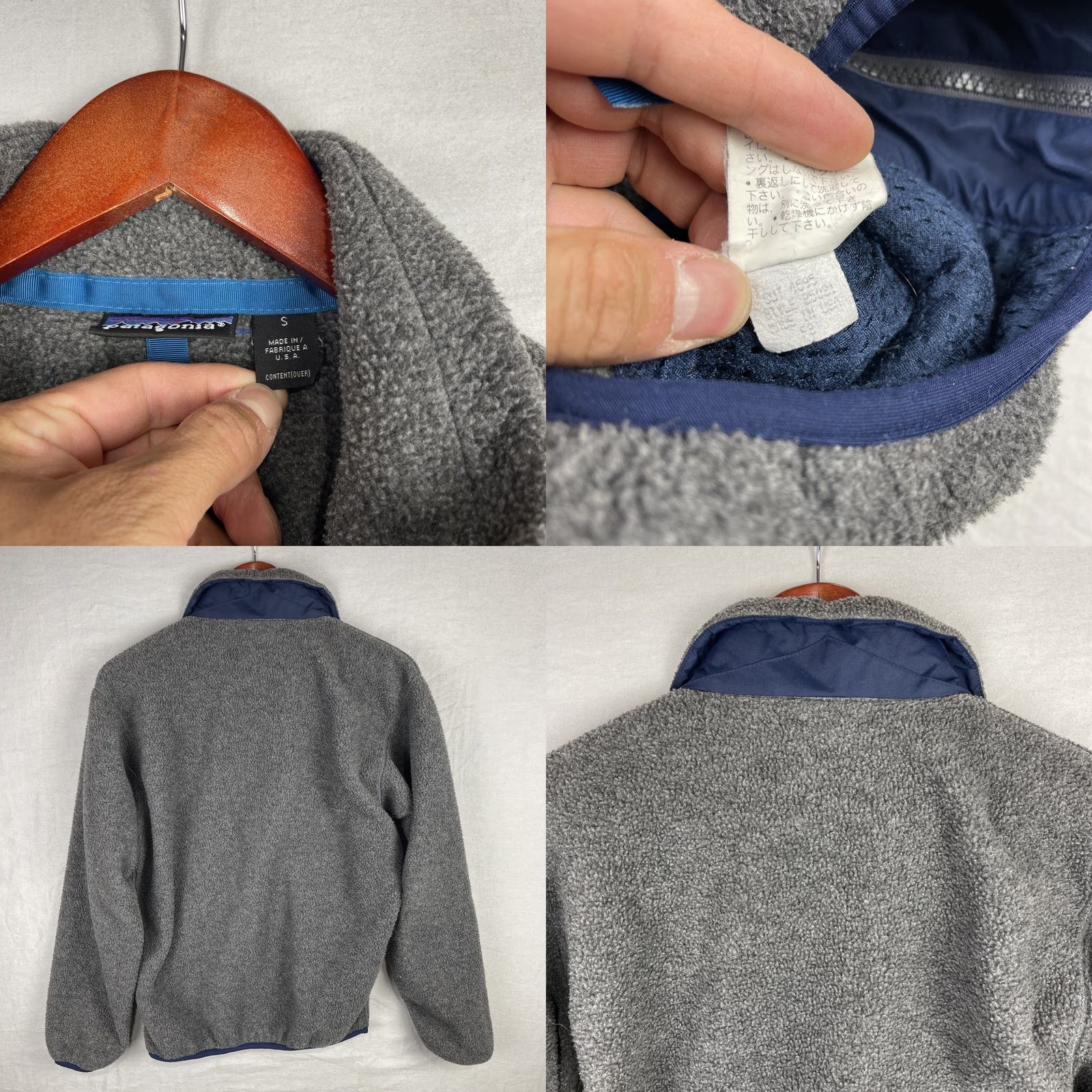 Patagonia VINTAGE Patagonia Jacket Mens Small Gray Full Zip Fleece Deep Pile Made In USA Size US S / EU 44-46 / 1 - 8 Thumbnail