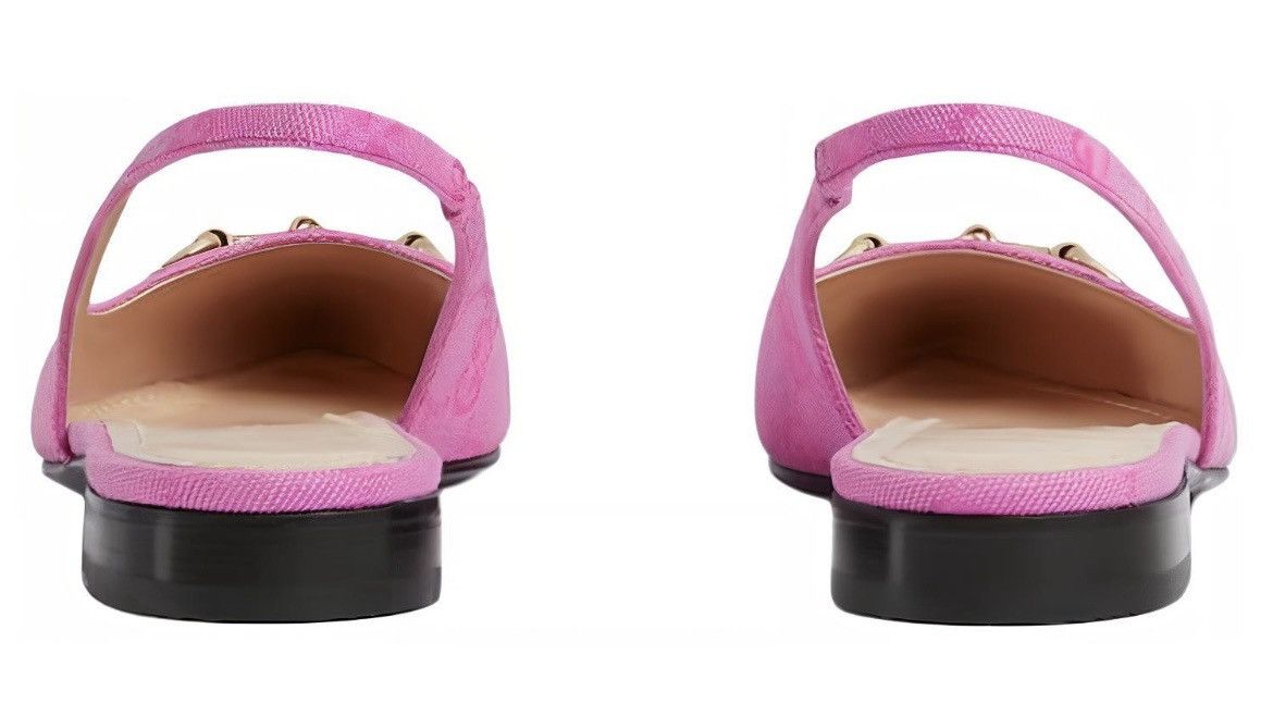 Gucci Gucci Horsebit GG Print Fabric Upper 1.2cm Flats Pink Size US 9.5 / IT 39.5 - 4 Thumbnail