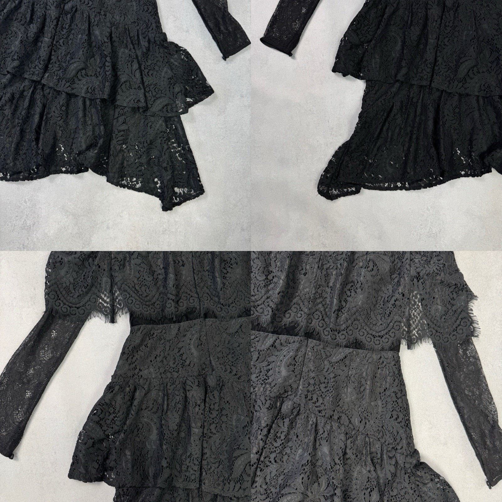 Vintage Perseverance London Paisley Ruffled Dress Black Size 12 midi Size M / US 6-8 / IT 42-44 - 24 Thumbnail