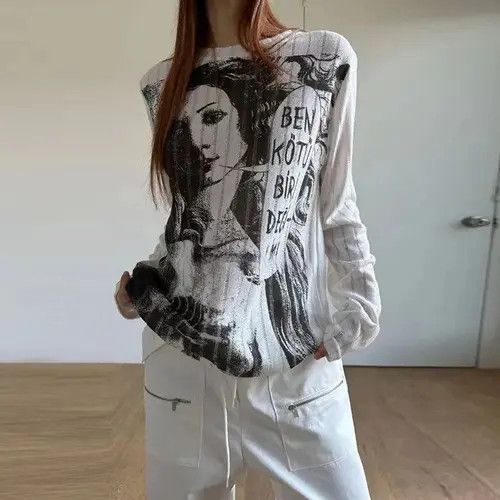 Japanese Brand × Vintage Graphic Printed Knitted Sweater Size ONE SIZE - 2 Thumbnail
