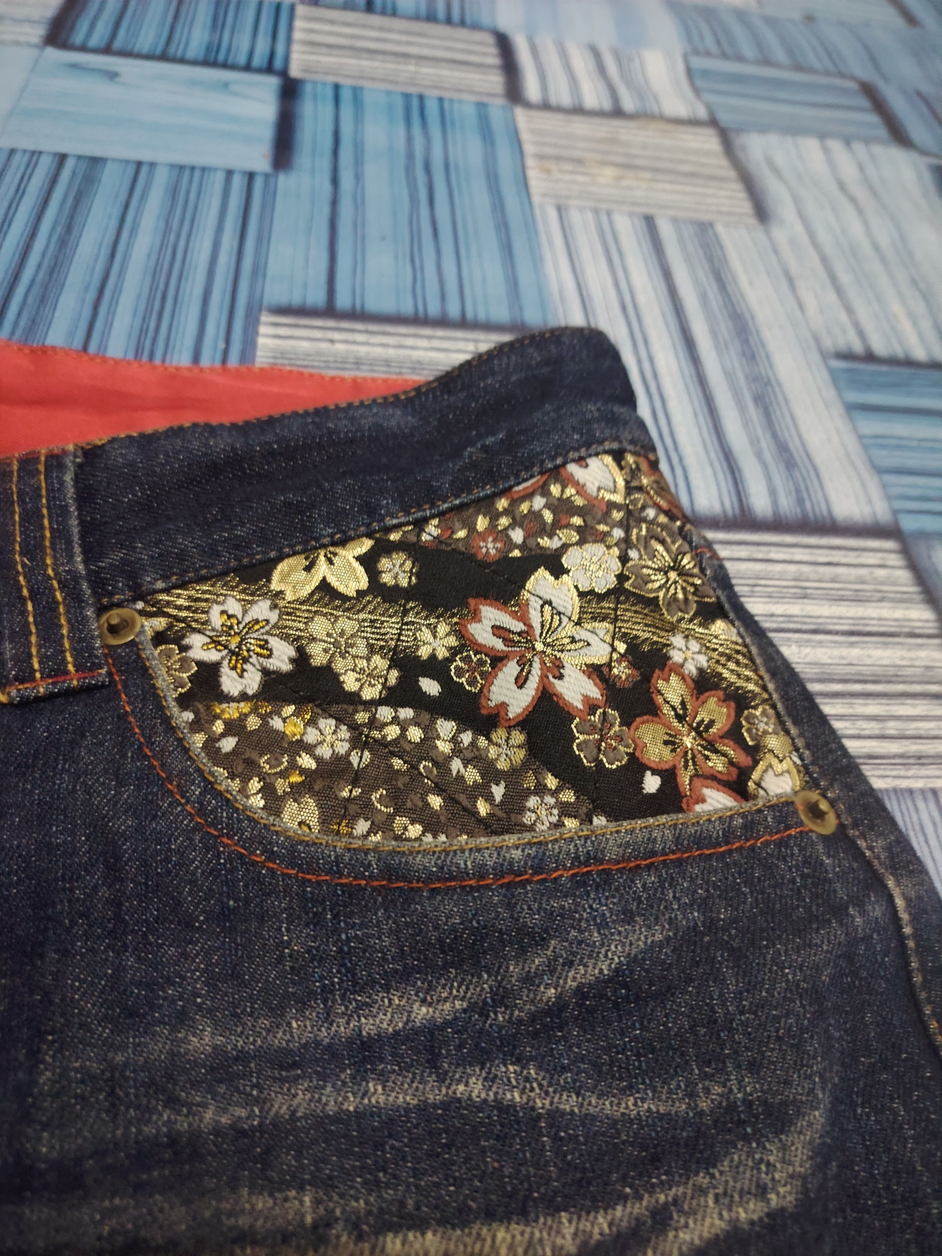 Karakuri Tamashii The Japanese Tradition Karakuri Style Embroidered Jeans Size US 32 / EU 48 - 9 Thumbnail