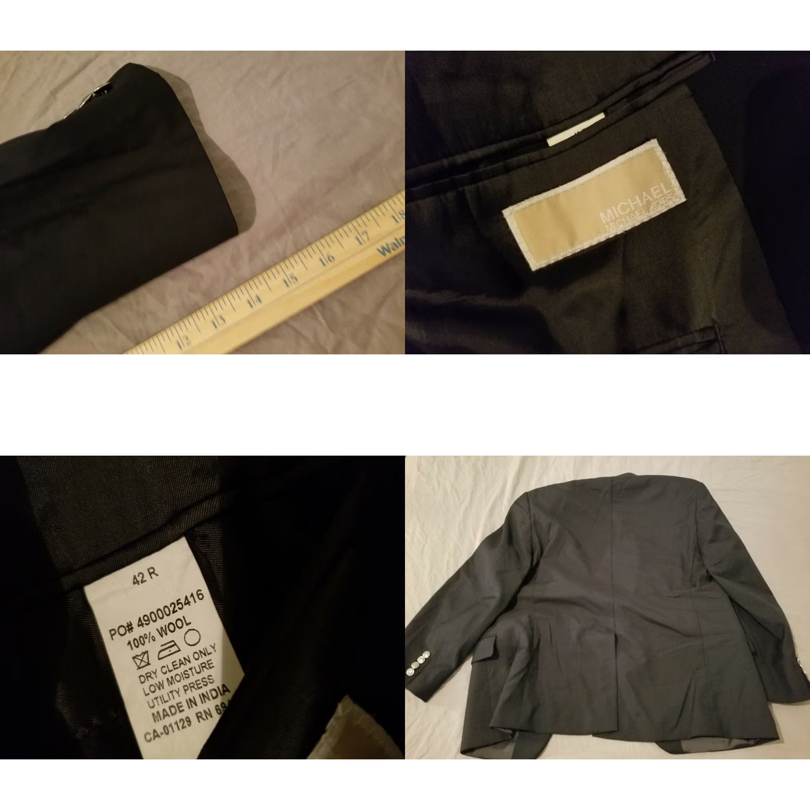 Michael Kors Mens Michael Kors Wool Jacket Blazer 42R Blue Sports Size 42R - 8 Thumbnail