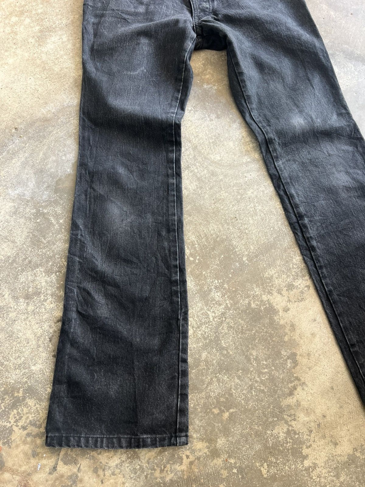 5351 POUR LES HOMMES Y2K 5351 Pour Les Homme Flare Python Black Denim Size US 33 - 4 Thumbnail