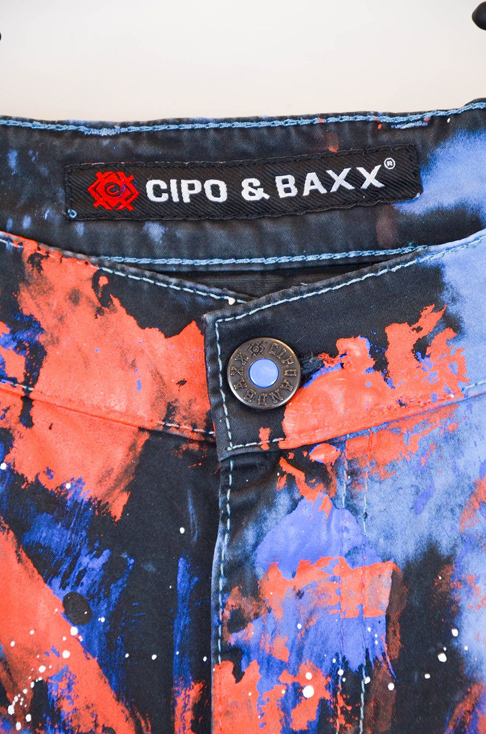 Japanese Brand Cipo & Baxx Paint Splash Cargo Shorts – Size W34 Size US 34 / EU 50 - 6 Thumbnail