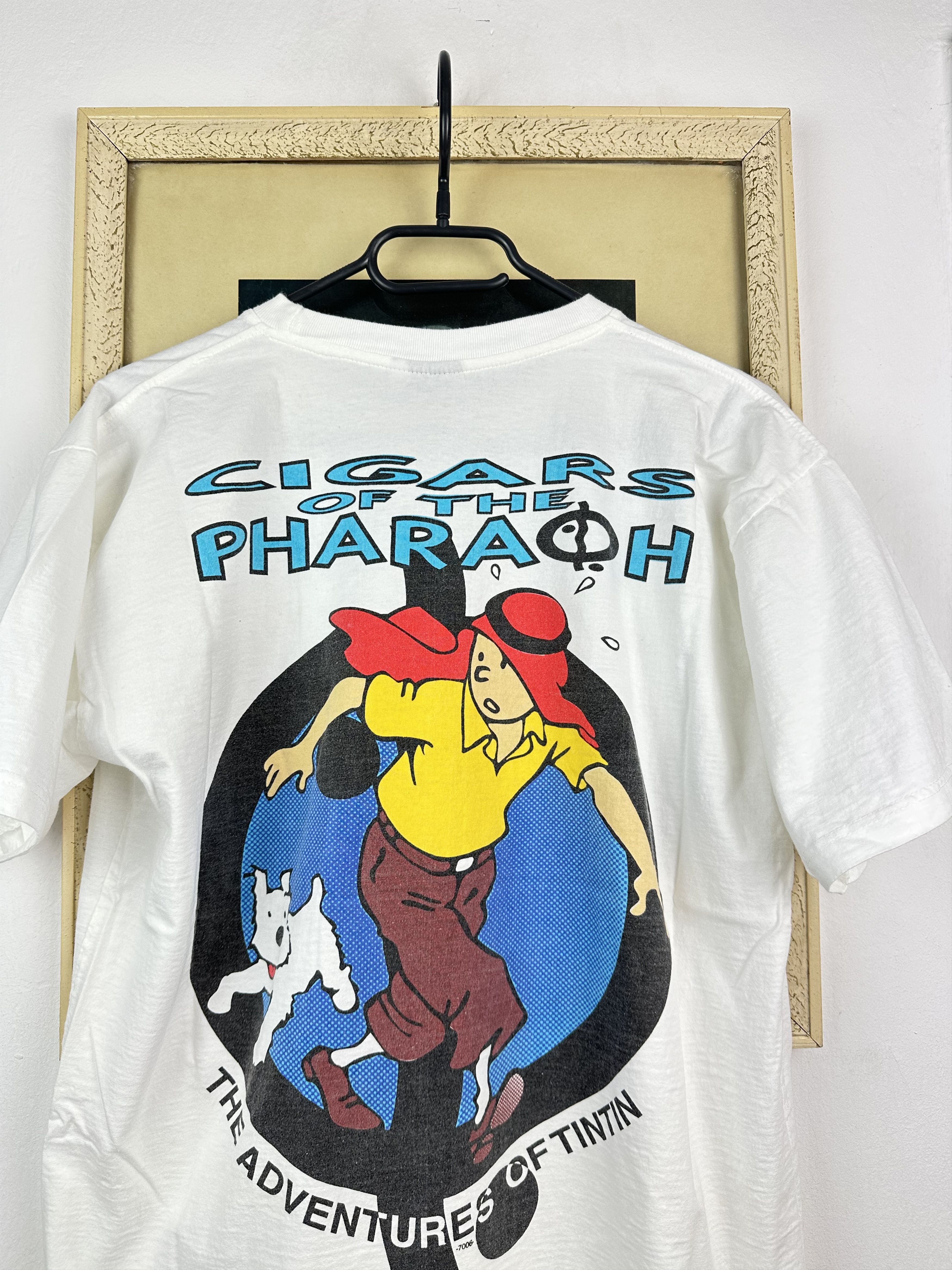 Cartoon Network × Vintage Vintage Adventures Tintin Cigaras Of Pharaon Shirt Tee Rare Size US M / EU 48-50 / 2 - 2 Thumbnail