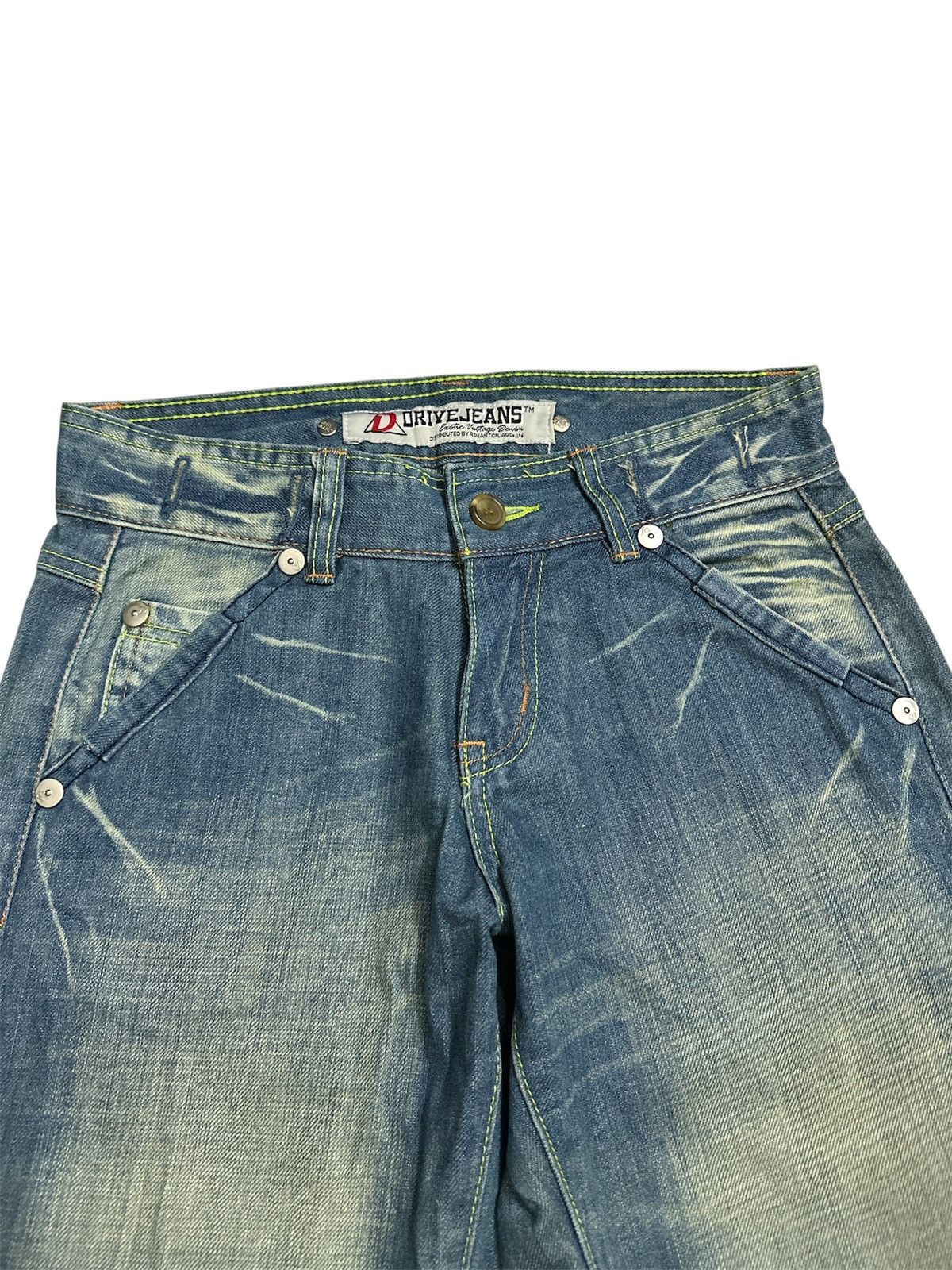 GOA 2000s Drive Jeans Washed Flare Studded Y2K Jeans Goa Lgb Size US 29 - 5 Thumbnail