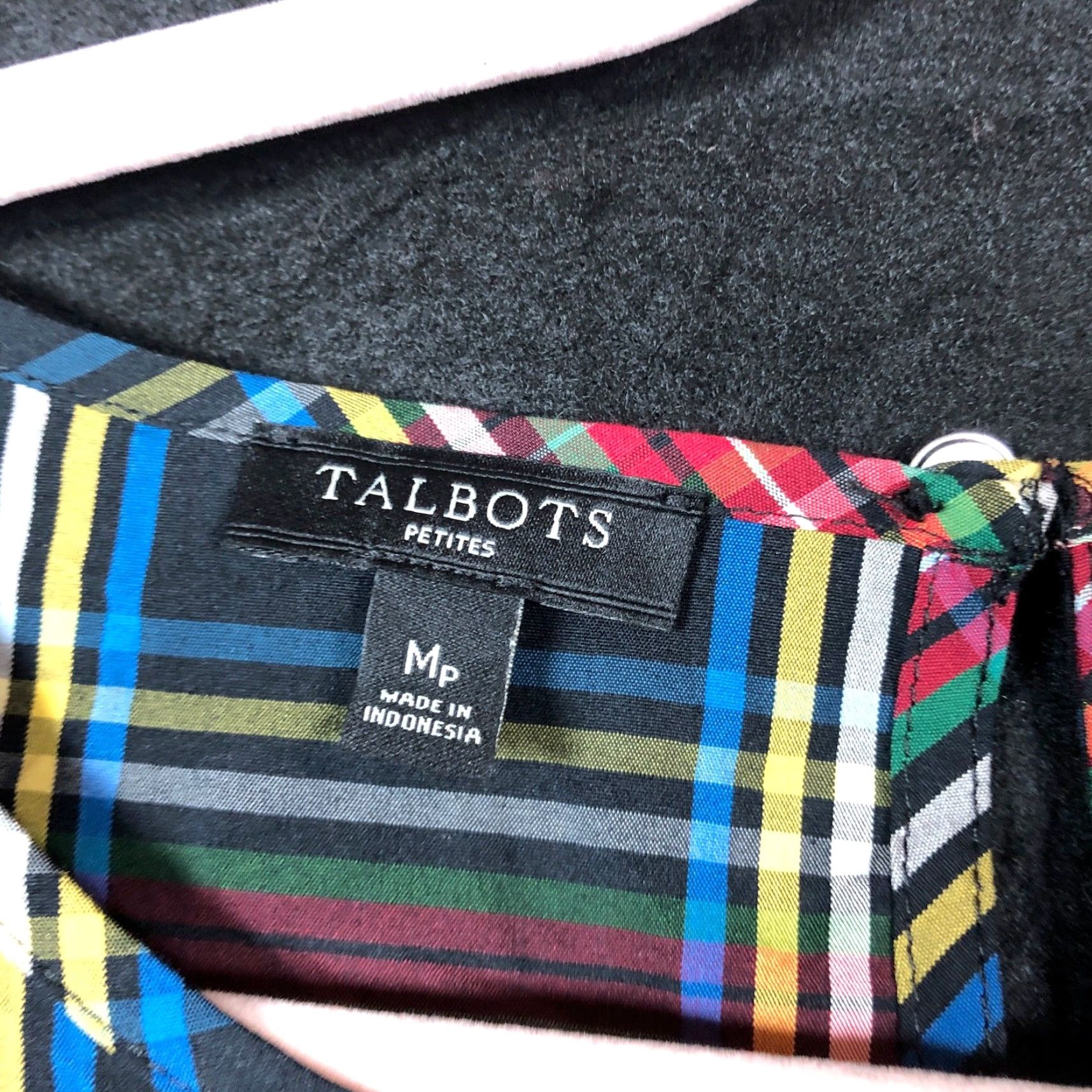 Talbots Talbots Womens Shirt Multicolored Plaid Petite Ruffle 3/4 Sleeve Stretch PM Size M / US 6-8 / IT 42-44 - 6 Thumbnail
