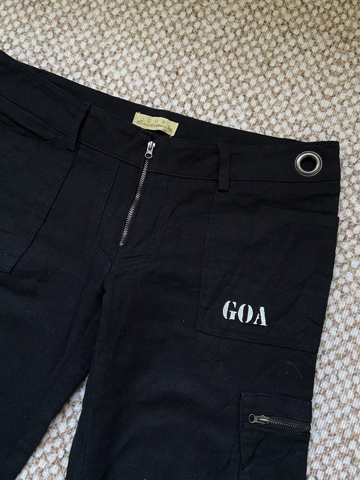 If Six Was Nine × Japanese Brand × Le Grande Bleu (L.G.B.) G.O.A GOA Flared Cargo Drawstring Pants Size 31" - 4 Thumbnail