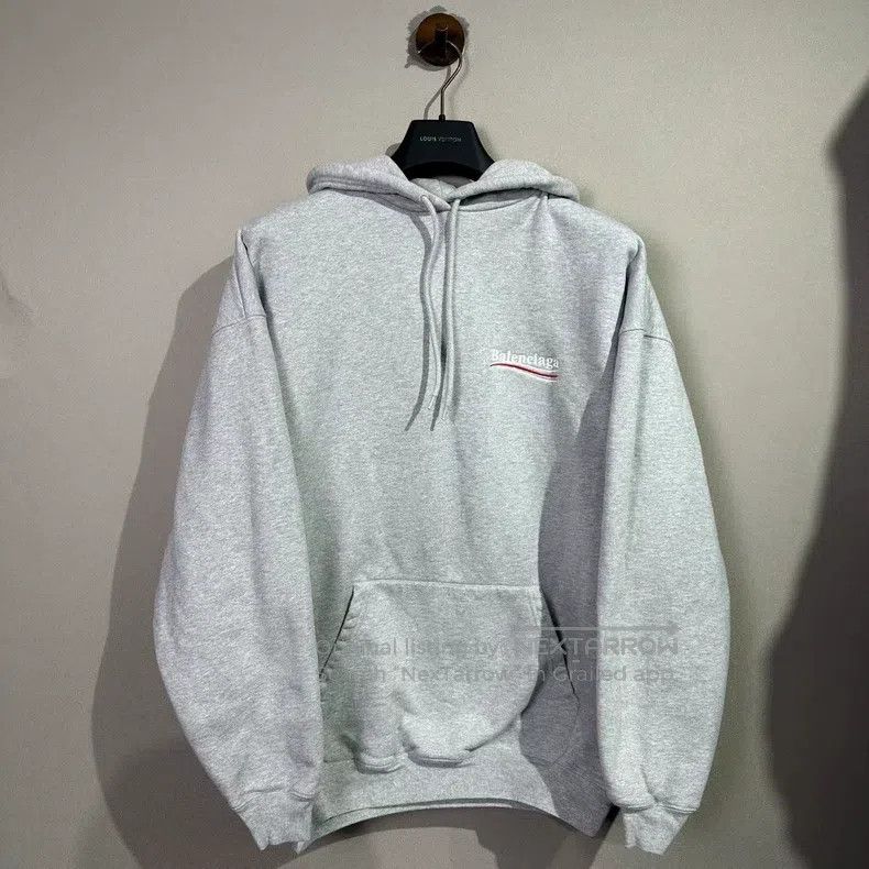 Balenciaga Balenciaga Gray Wave Embroidered Hooded Sweatshirt Size US S / EU 44-46 / 1 - 1 Thumbnail