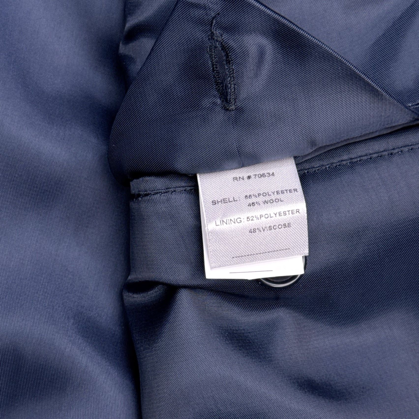 Orvis Orvis Blazer 44R Navy/Blue Three-Button Wool-Blend Sport Coat Jacket Men Regular Notch Lapel Solid Vintage: No Size 44R - 7 Thumbnail