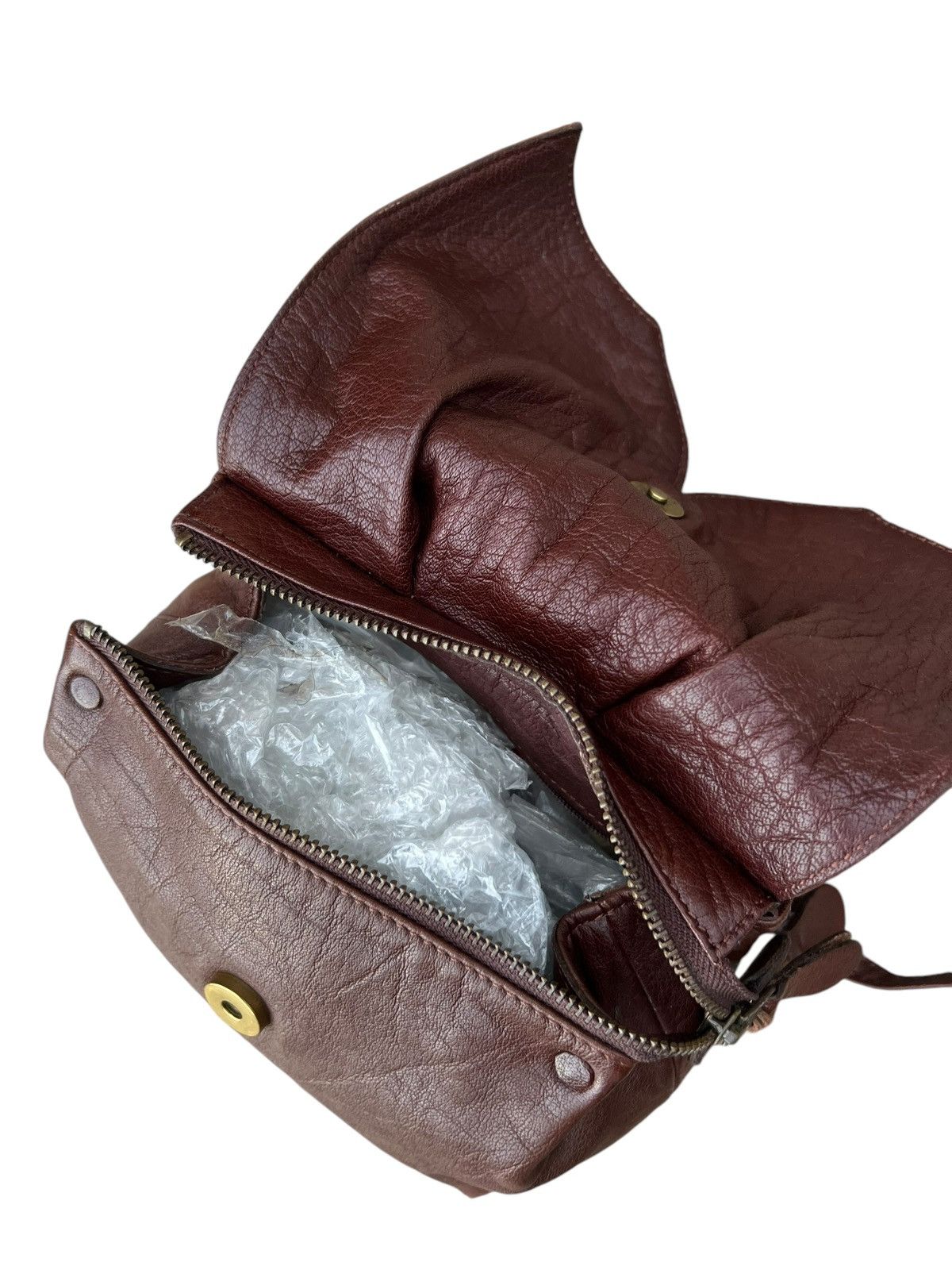 Leather Vintage IBIZA Japan Faded Patina Leather Mini Bag Size ONE SIZE - 21 Thumbnail