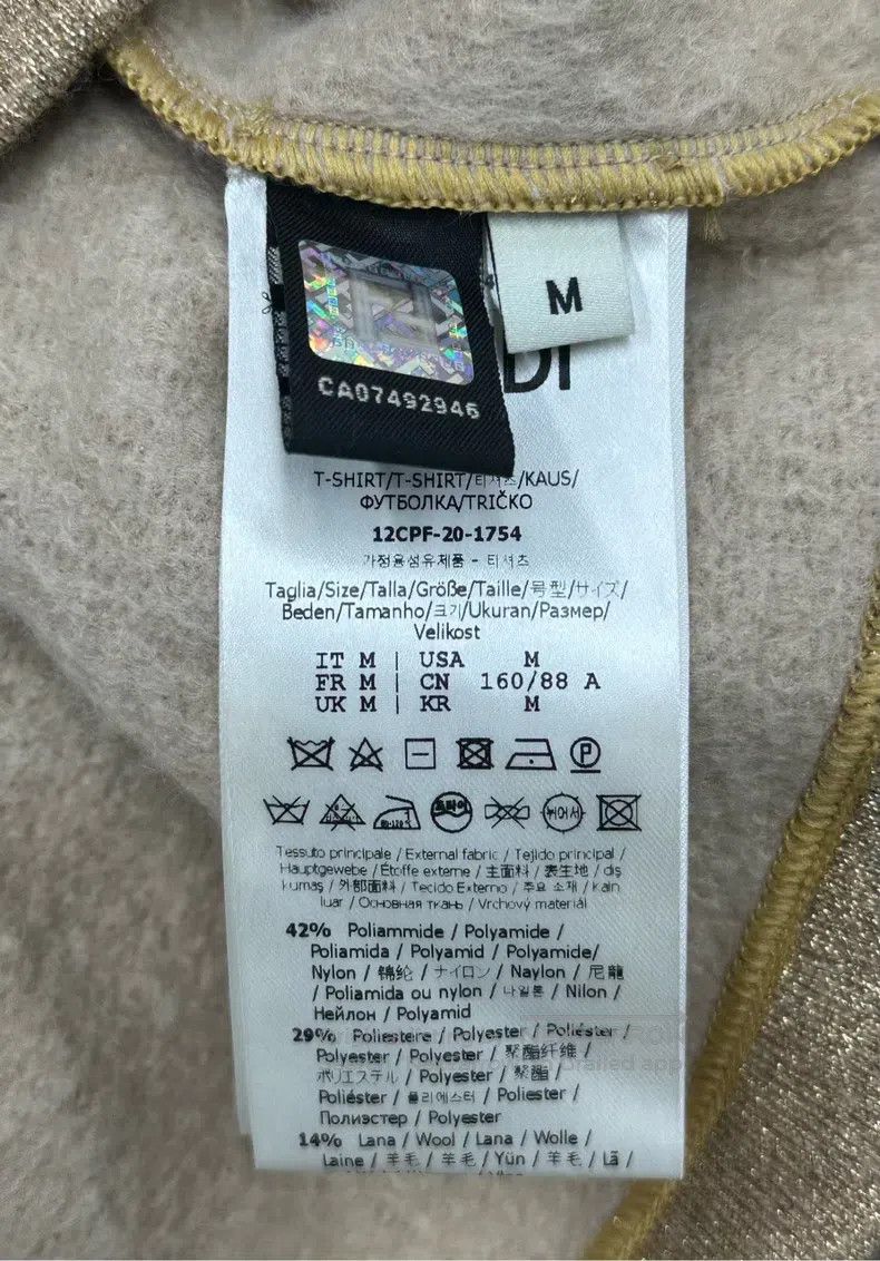 Fendi Fendi Gold Glitter胸前 Letter Logo Short Sleeve Size M / US 6-8 / IT 42-44 - 4 Thumbnail
