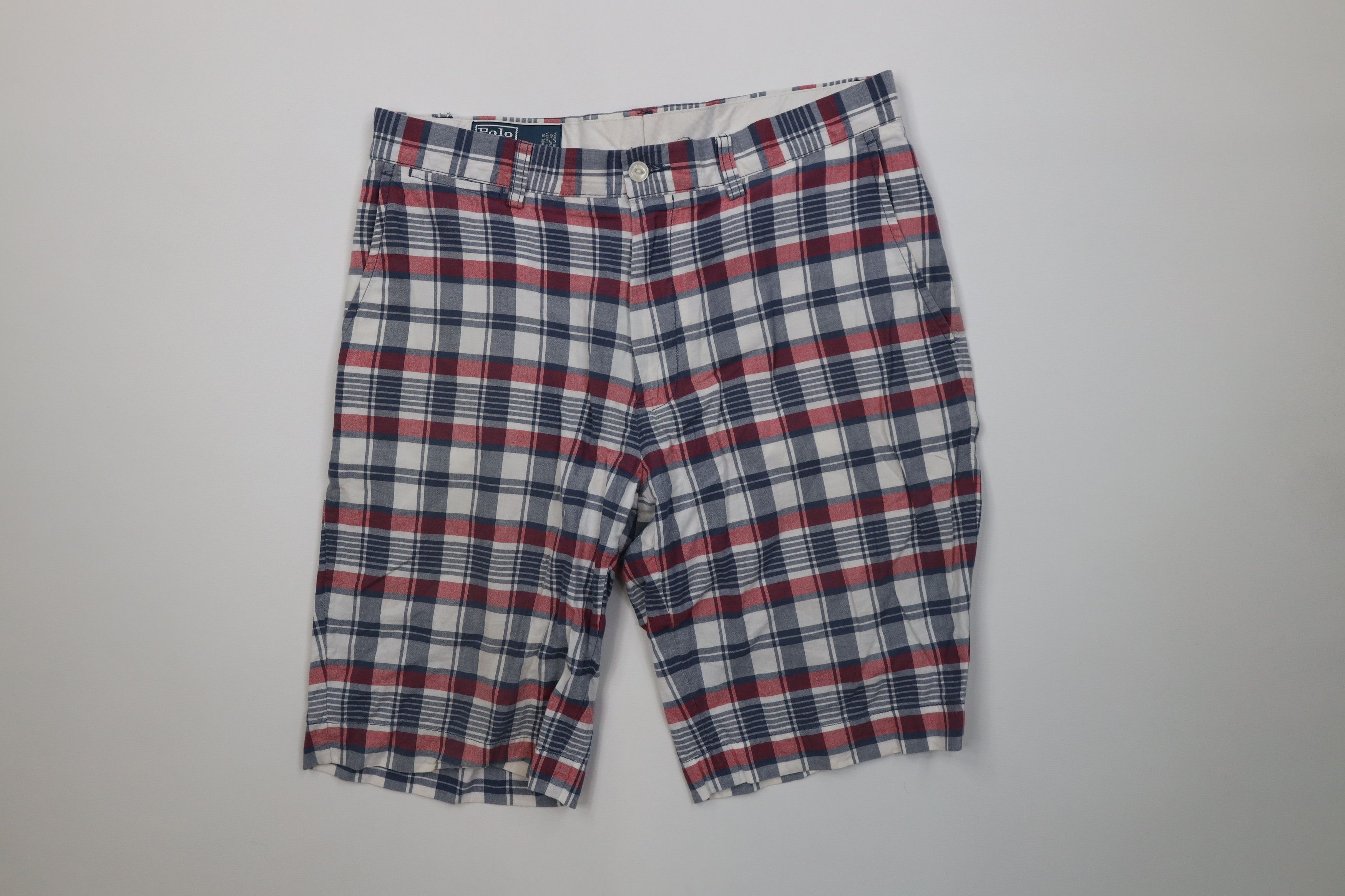 Ralph Lauren Vintage 90s Ralph Lauren Plaid Golf Chino Shorts Cotton Size US 32 / EU 48 - 1 Thumbnail
