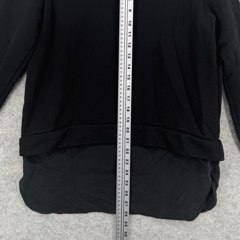 Cos COS Layered Soft Cotton Silk Black Mock Neck Sweatshirt Size S / US 4 / IT 40 - 7 Thumbnail