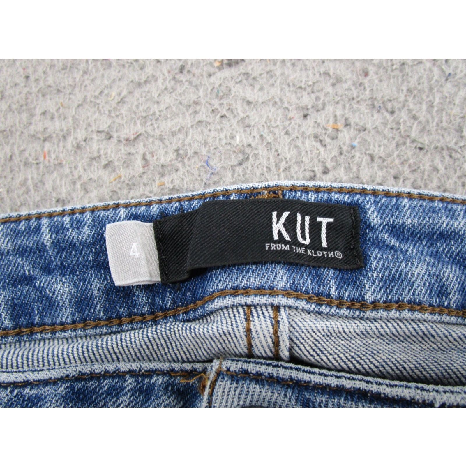 Vintage KUT from the Kloth Blue Denim Jeans Chrissie Fab Ab Cigarette Leg Size 4 Size 27" / US 4 / IT 40 - 4 Thumbnail