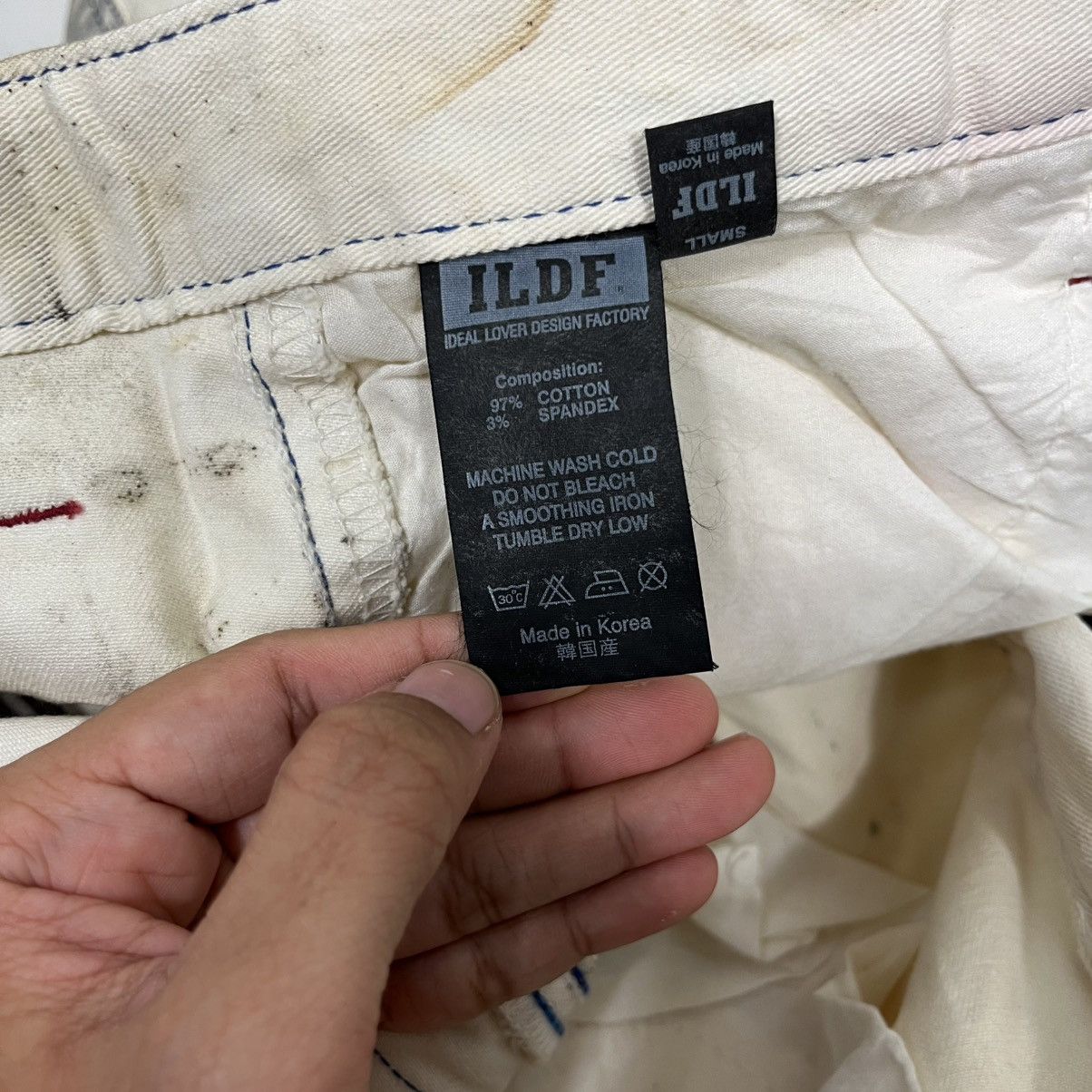 Seditionaries Vintage ILDE Distressed Motive Short Denim Jeans Size 28" / US 6 / IT 42 - 21 Thumbnail