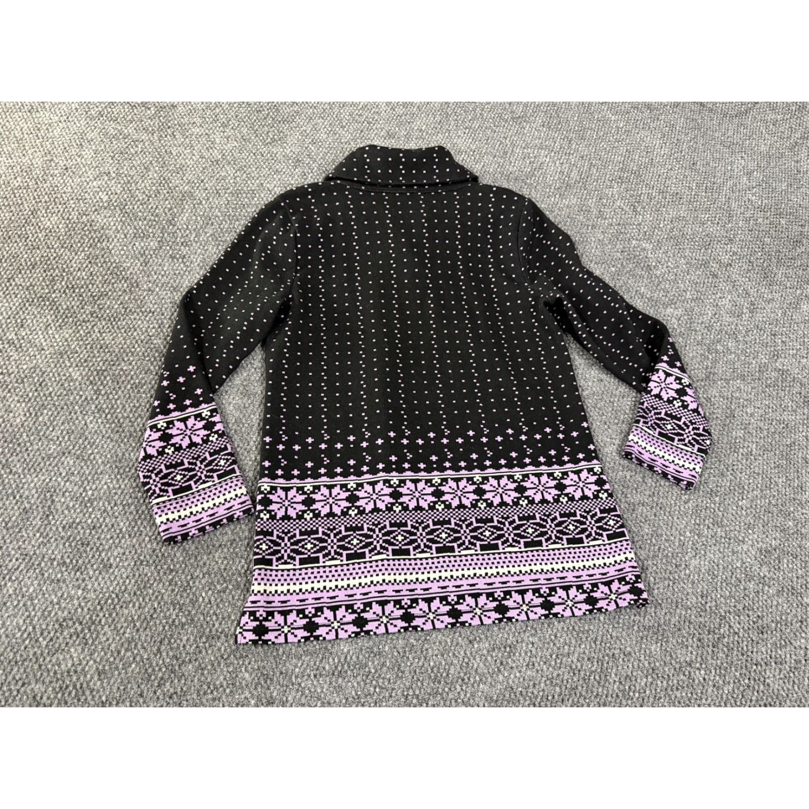 Talbots Talbots Sweater Tunic Womens M Black Pink Fair Isle Ski Collared Knit Casual Holiday Snowflake Pattern Womens Medium Tunic Knit Pullover Size M / US 6-8 / IT 42-44 - 6 Thumbnail