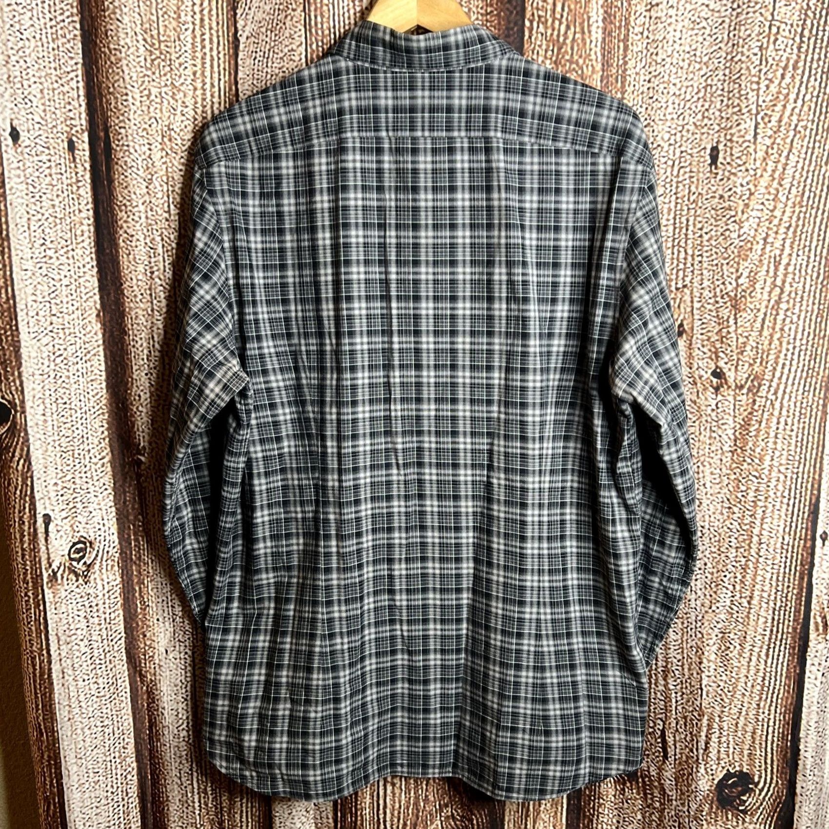 John Varvatos John Varvatos Shirt Button-Up L Long Sleeve Collared 100% Cotton Gray Multicolor Plaid Casual Men’s Large Size US L / EU 52-54 / 3 - 3 Thumbnail